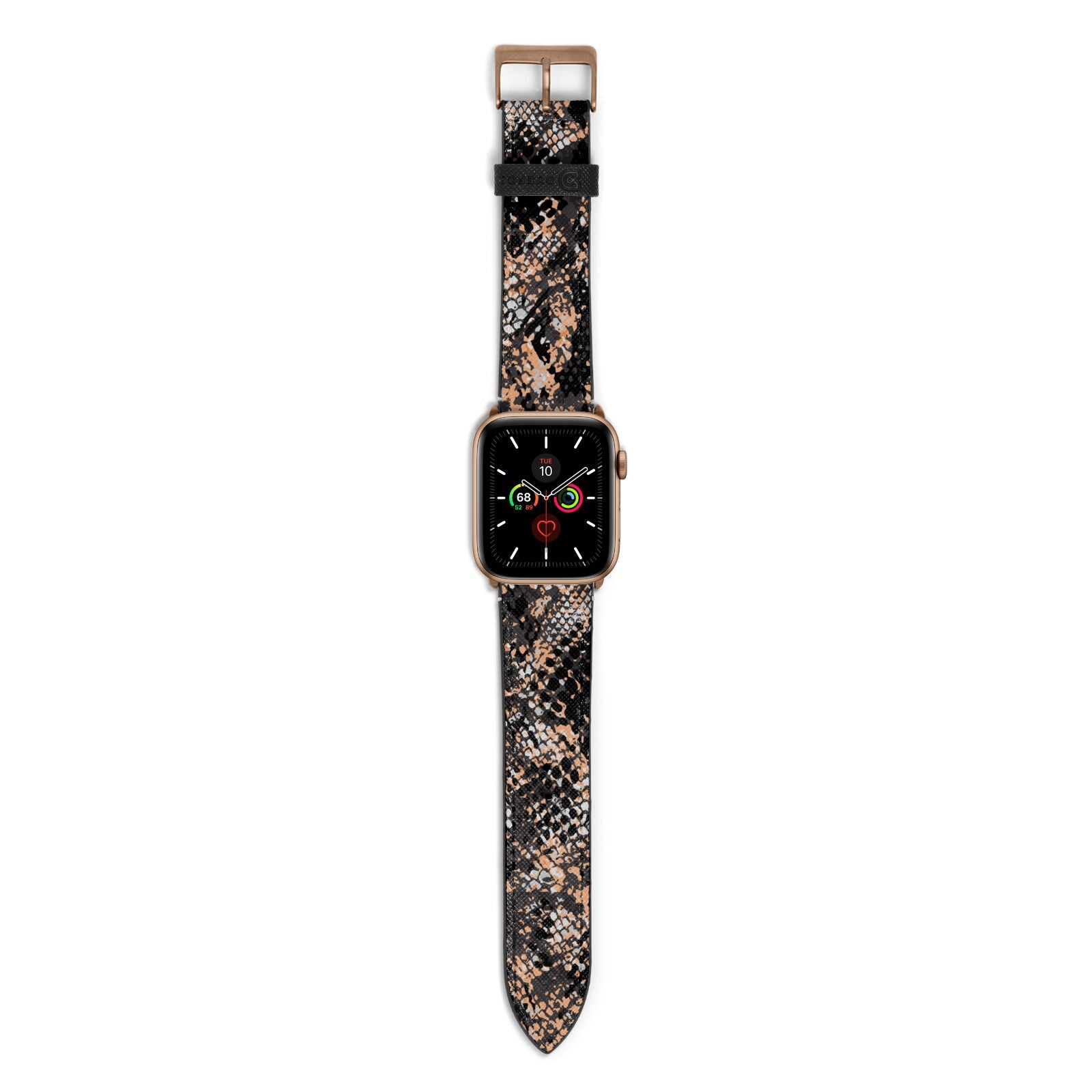 Snakeskin Print Apple Watch Strap with Gold Hardware