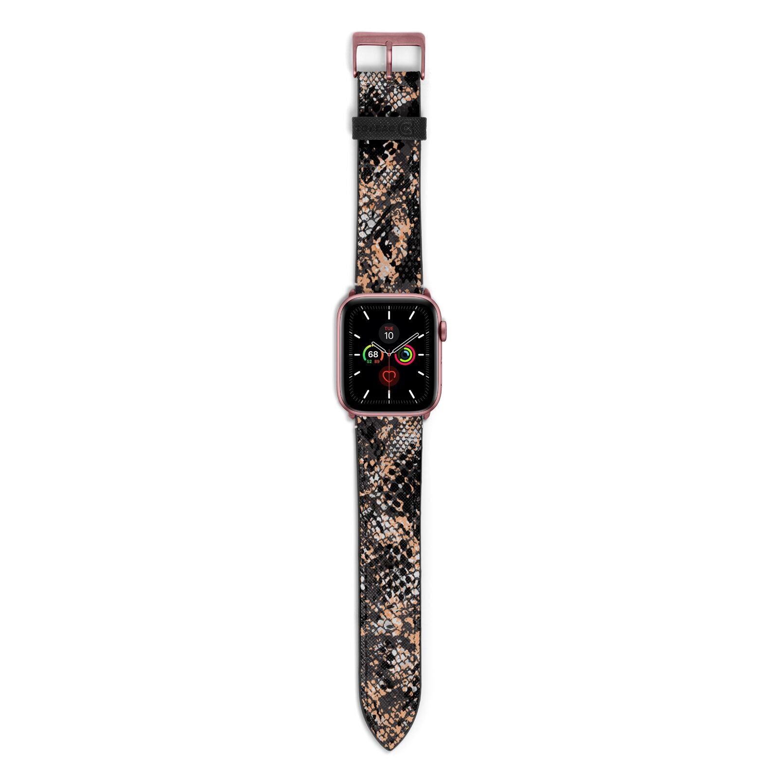 Snakeskin Print Apple Watch Strap with Rose Gold Hardware