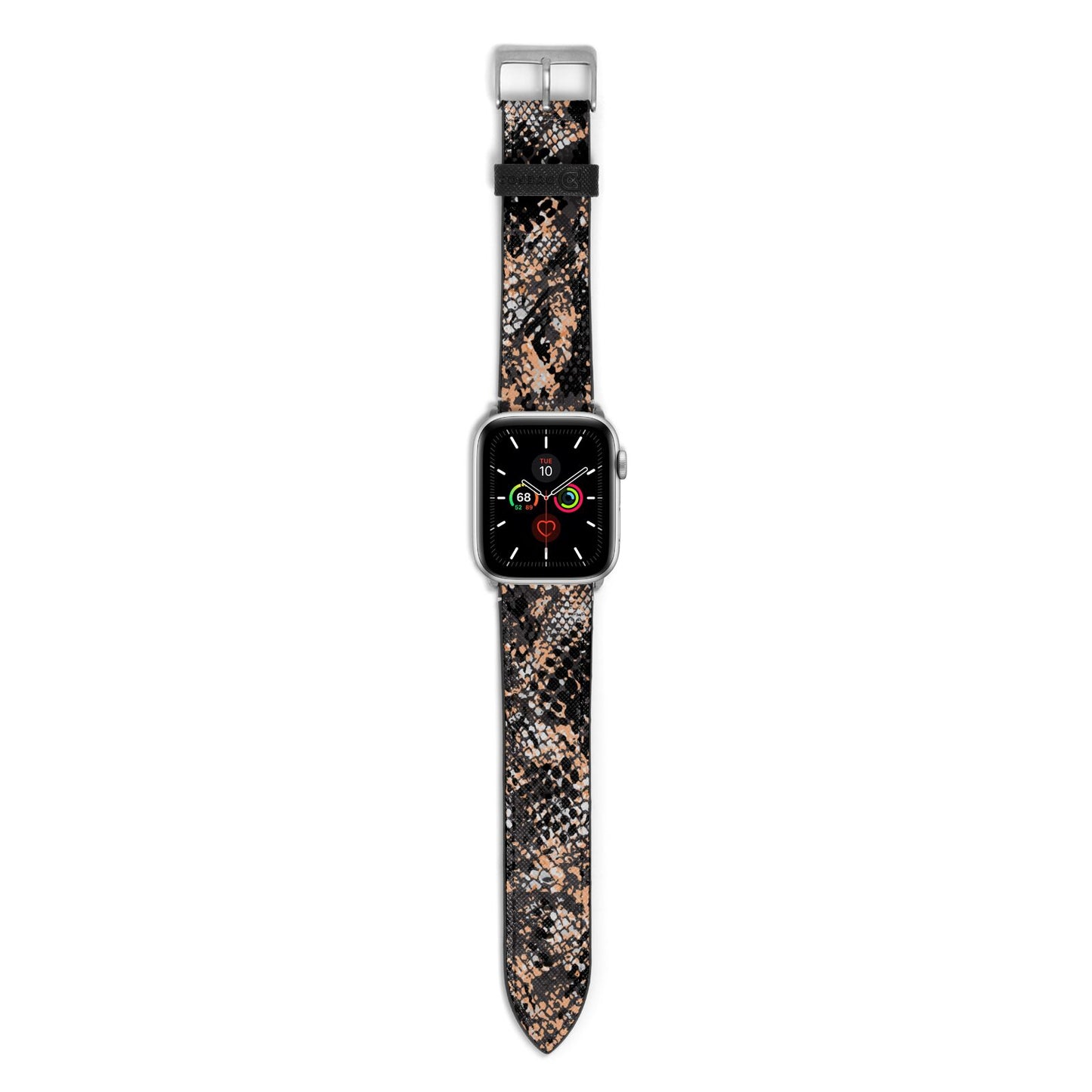 Snakeskin Print Apple Watch Strap with Silver Hardware