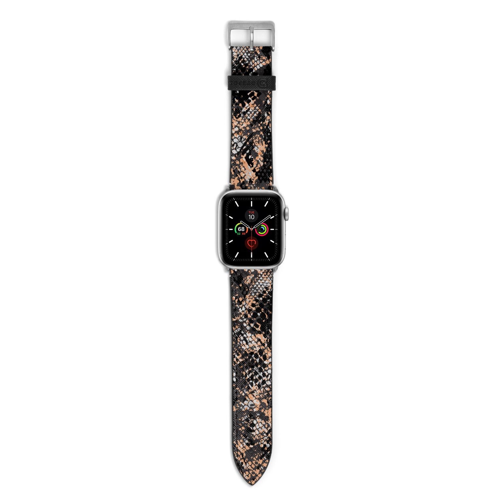 Snakeskin Print Apple Watch Strap with Silver Hardware