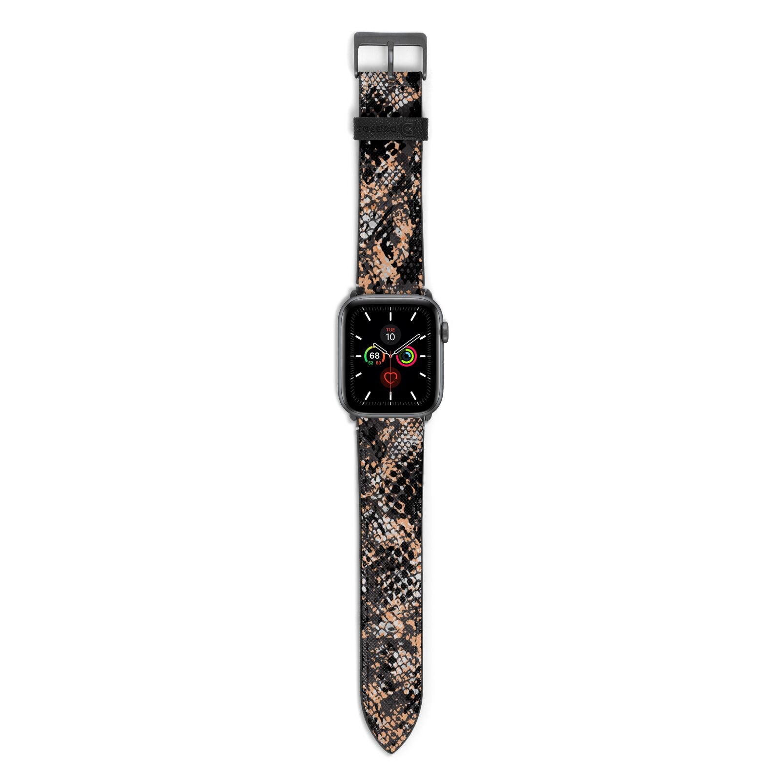 Snakeskin Print Apple Watch Strap with Space Grey Hardware