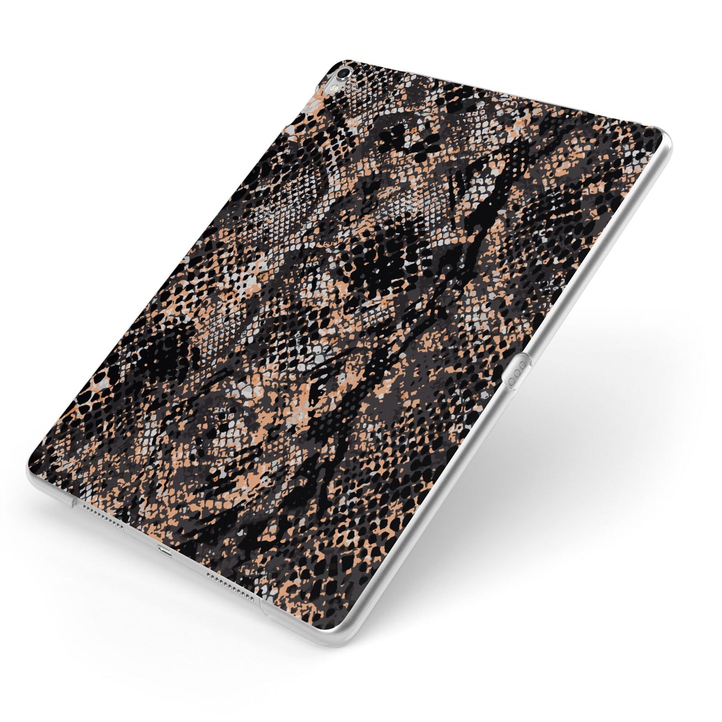 Snakeskin Print Apple iPad Case on Silver iPad Side View