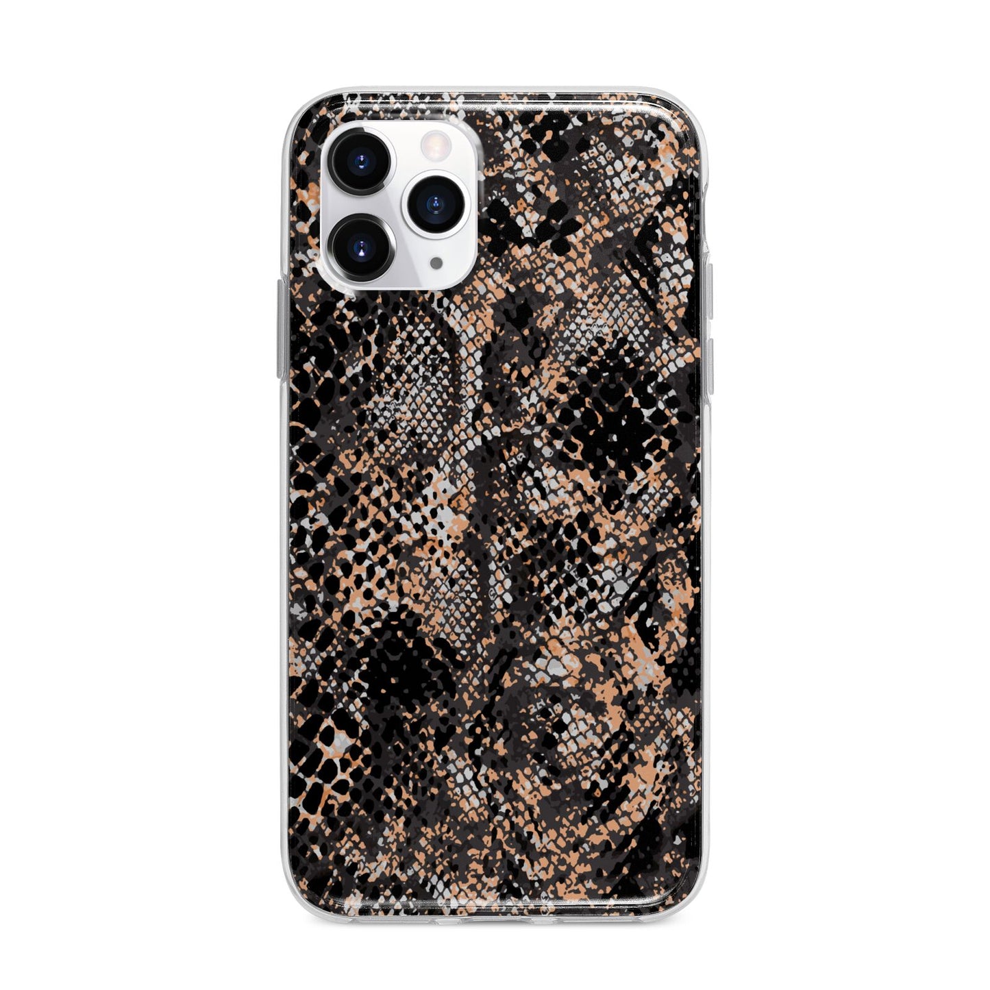 Snakeskin Print Apple iPhone 11 Pro Max in Silver with Bumper Case