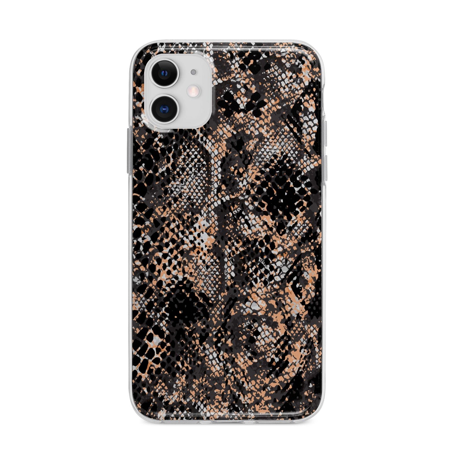 Snakeskin Print Apple iPhone 11 in White with Bumper Case