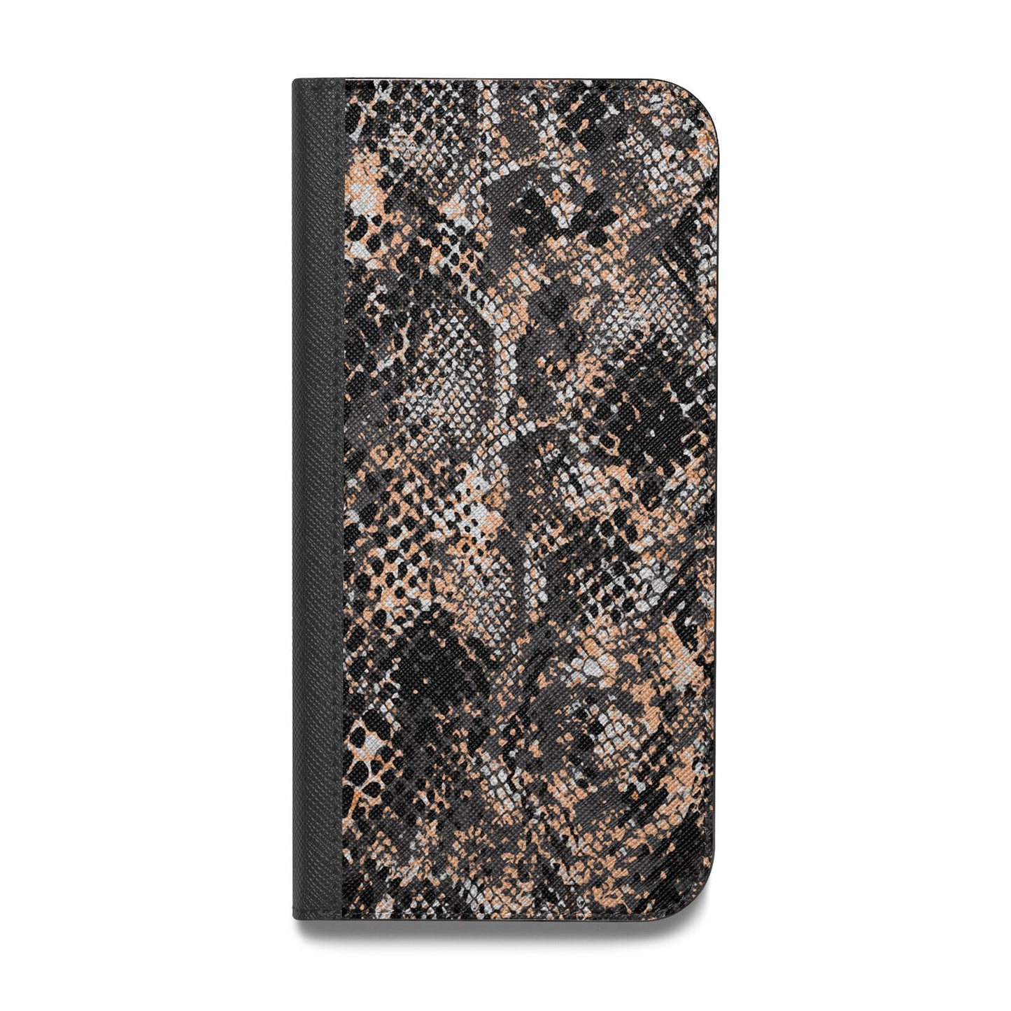 Snakeskin Print Vegan Leather Flip iPhone Case