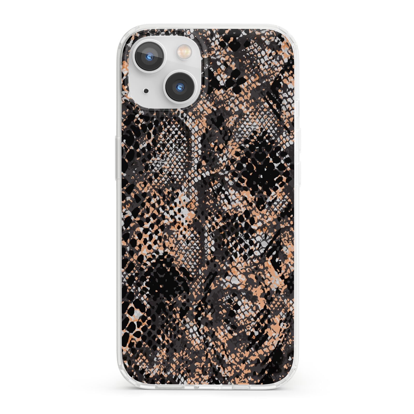 Snakeskin Print iPhone 13 Clear Bumper Case