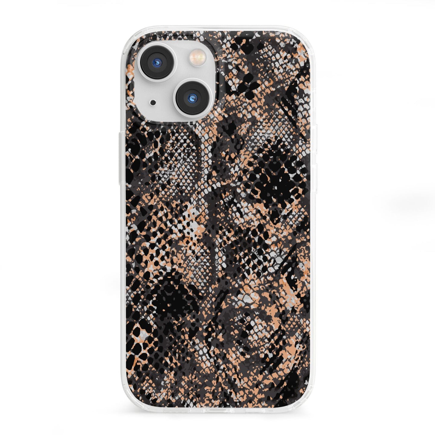 Snakeskin Print iPhone 13 Mini Clear Bumper Case