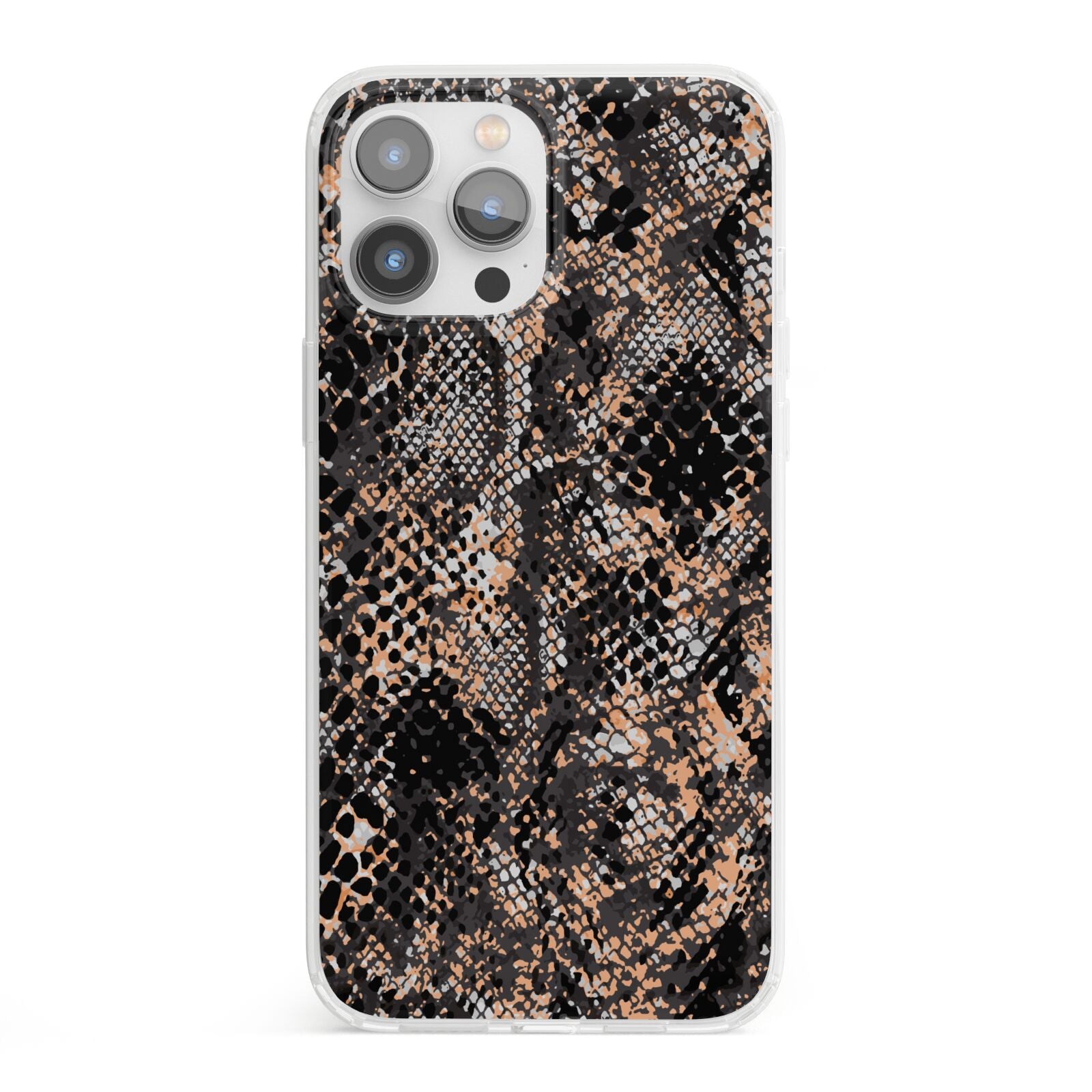 Snakeskin Print iPhone 13 Pro Max Clear Bumper Case