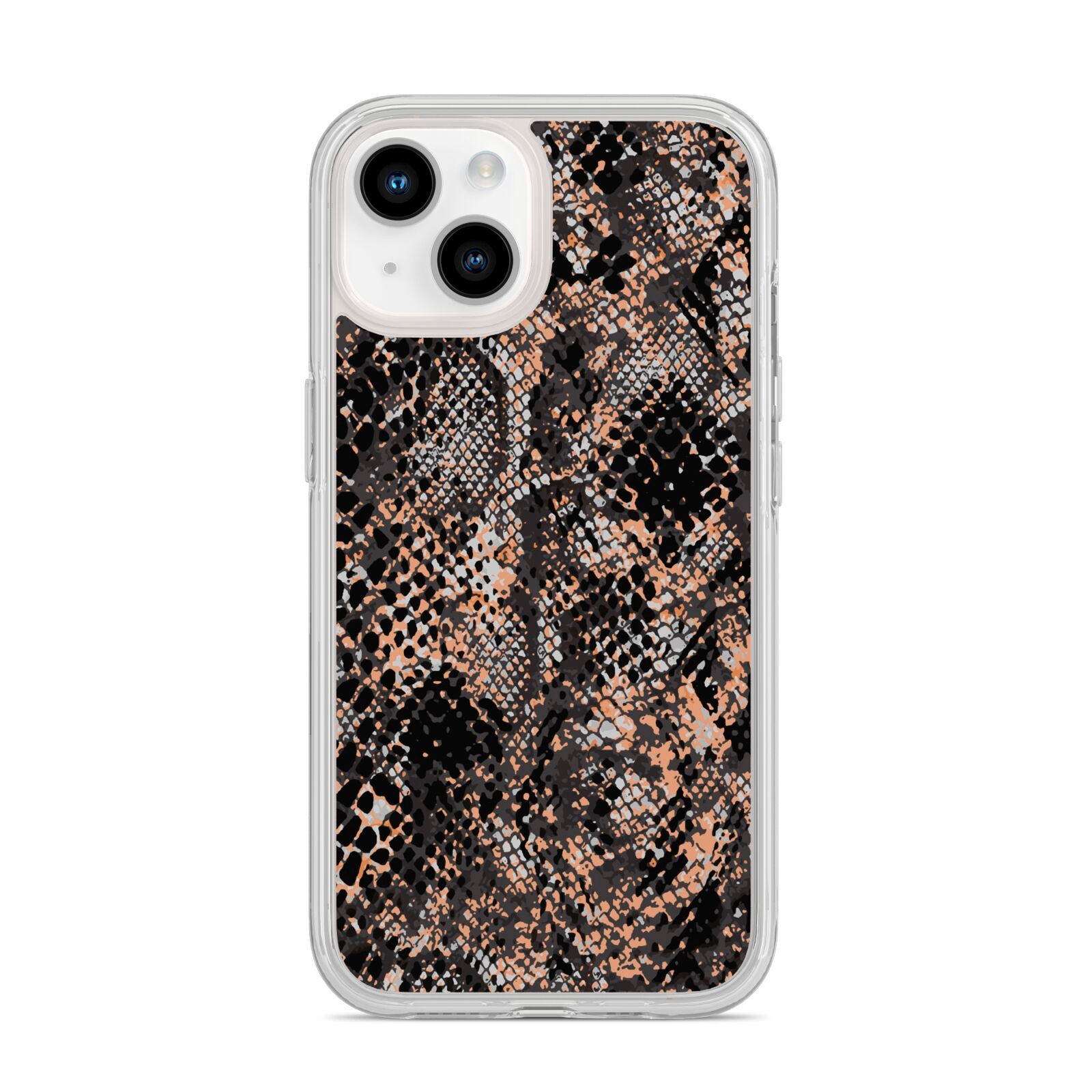 Snakeskin Print iPhone 14 Clear Tough Case Starlight