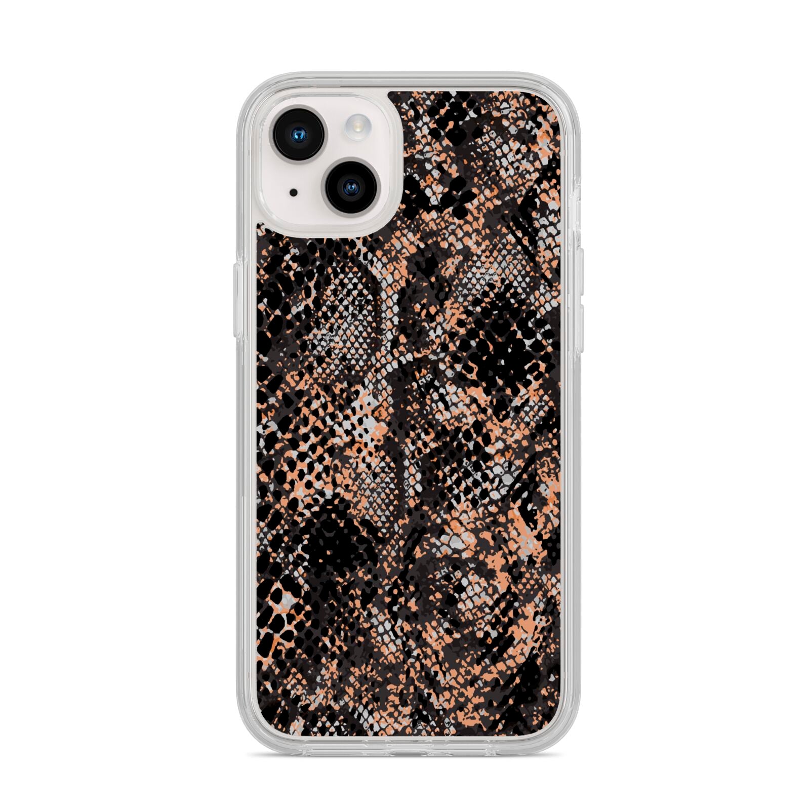 Snakeskin Print iPhone 14 Plus Clear Tough Case Starlight