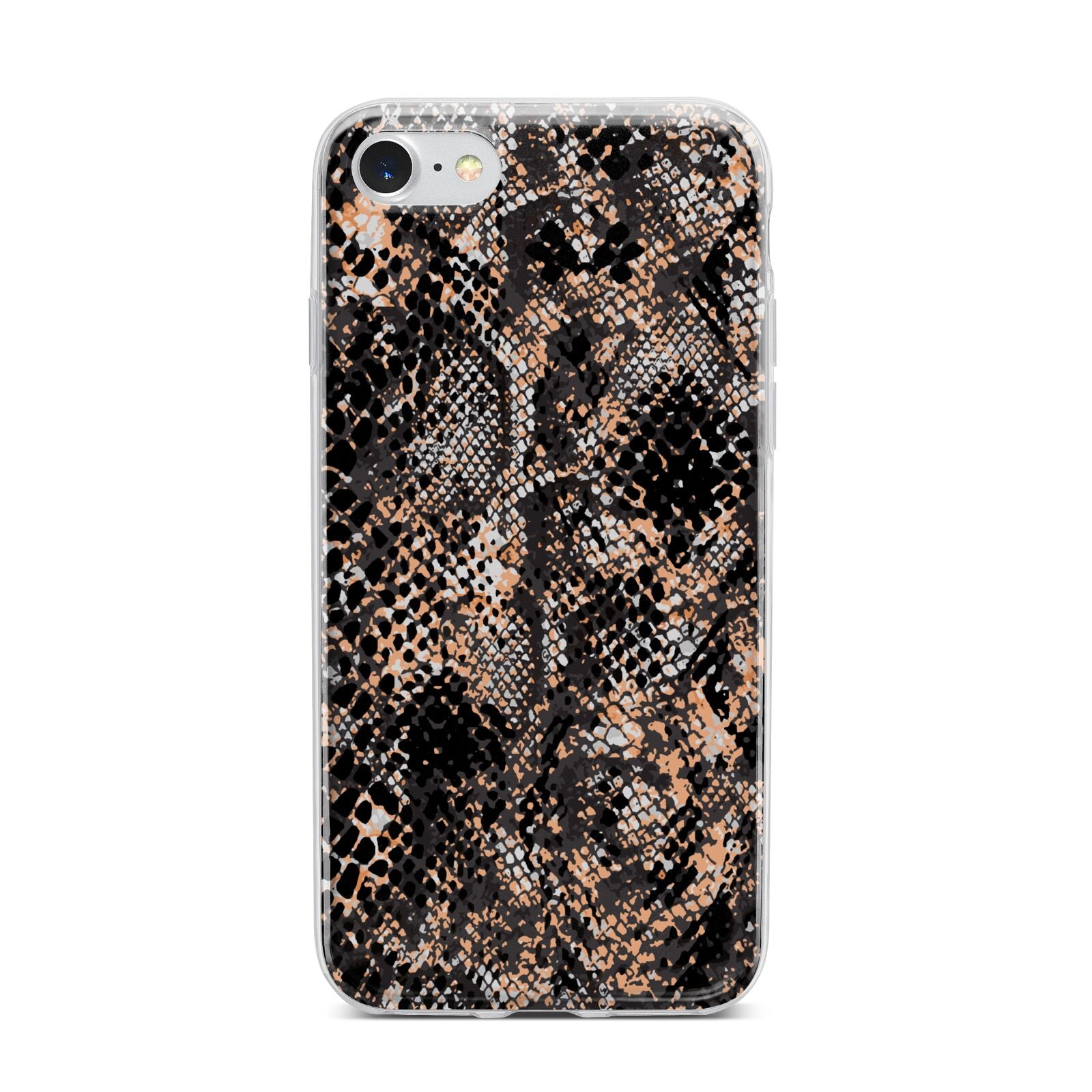 Snakeskin Print iPhone 7 Bumper Case on Silver iPhone