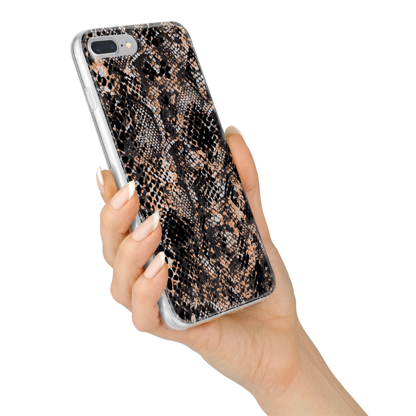 Snakeskin Print iPhone 7 Plus Bumper Case on Silver iPhone Alternative Image