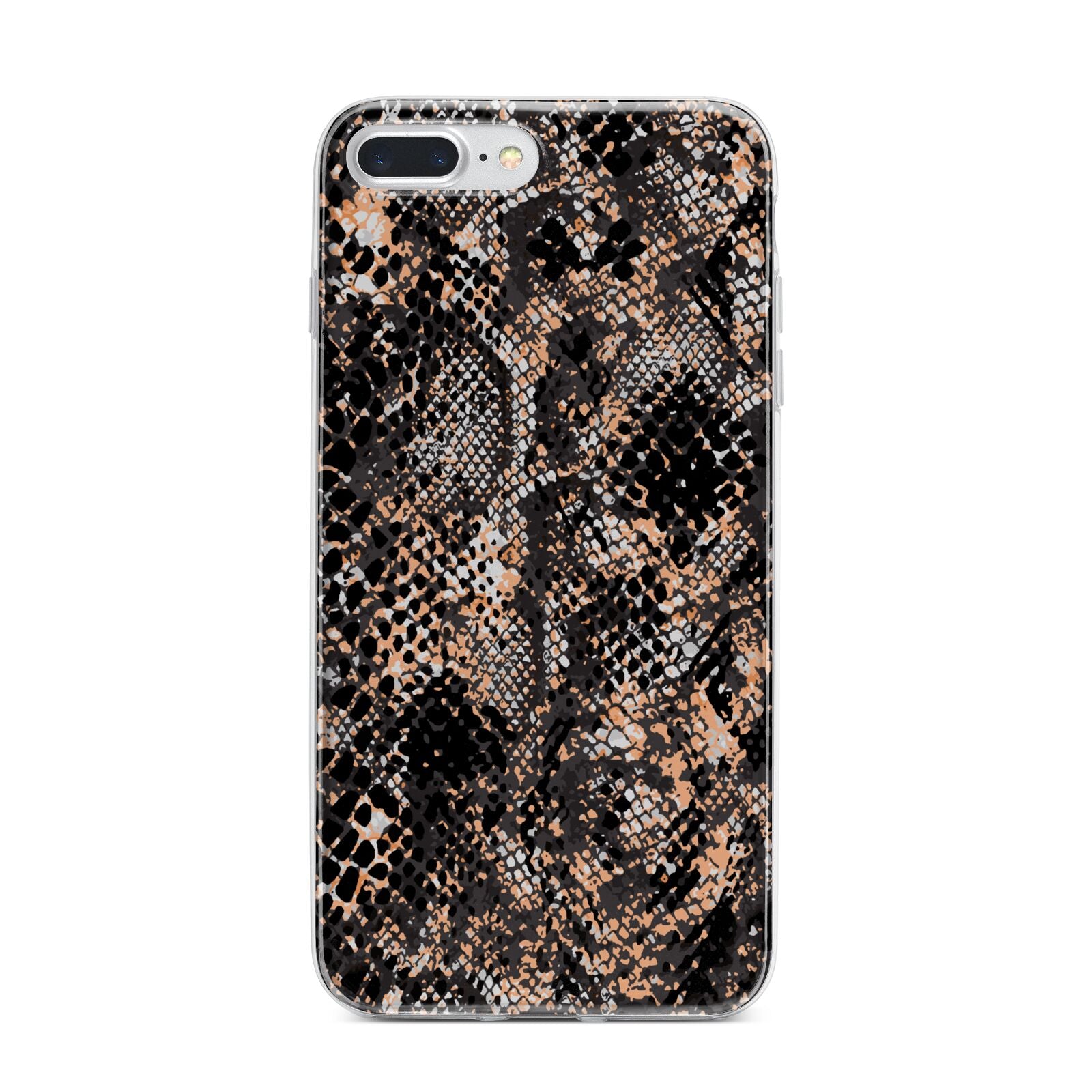 Snakeskin Print iPhone 7 Plus Bumper Case on Silver iPhone