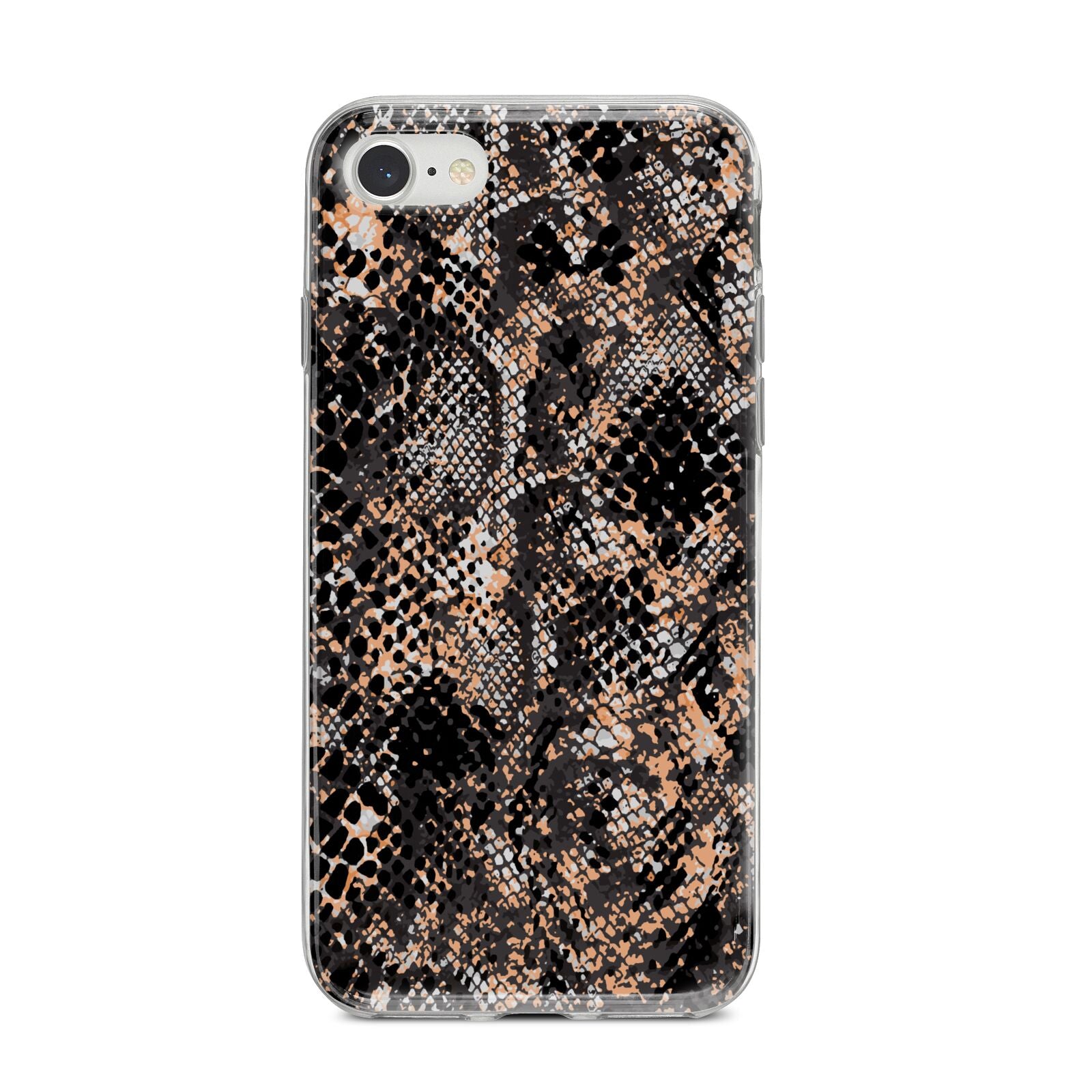 Snakeskin Print iPhone 8 Bumper Case on Silver iPhone