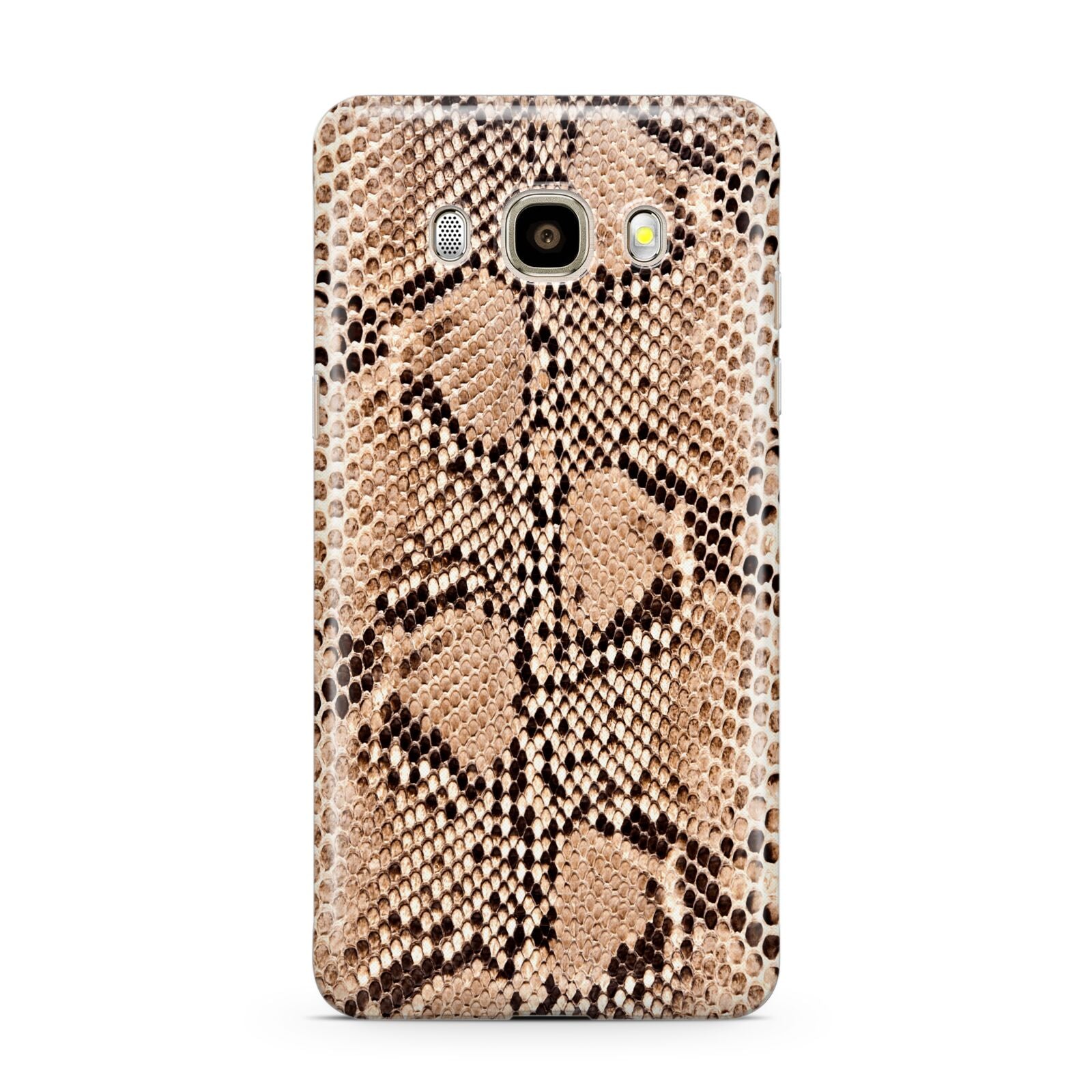 Snakeskin Samsung Galaxy J7 2016 Case on gold phone