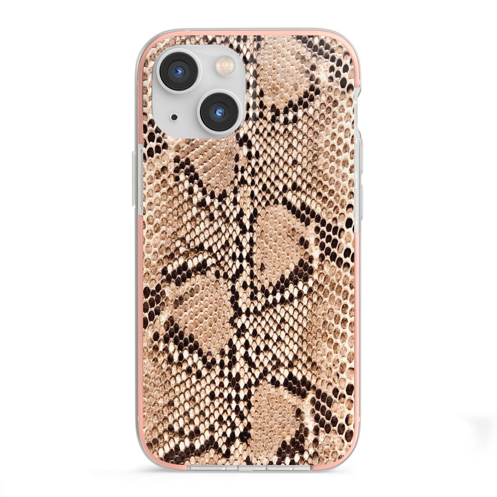 Snakeskin iPhone 13 Mini TPU Impact Case with Pink Edges