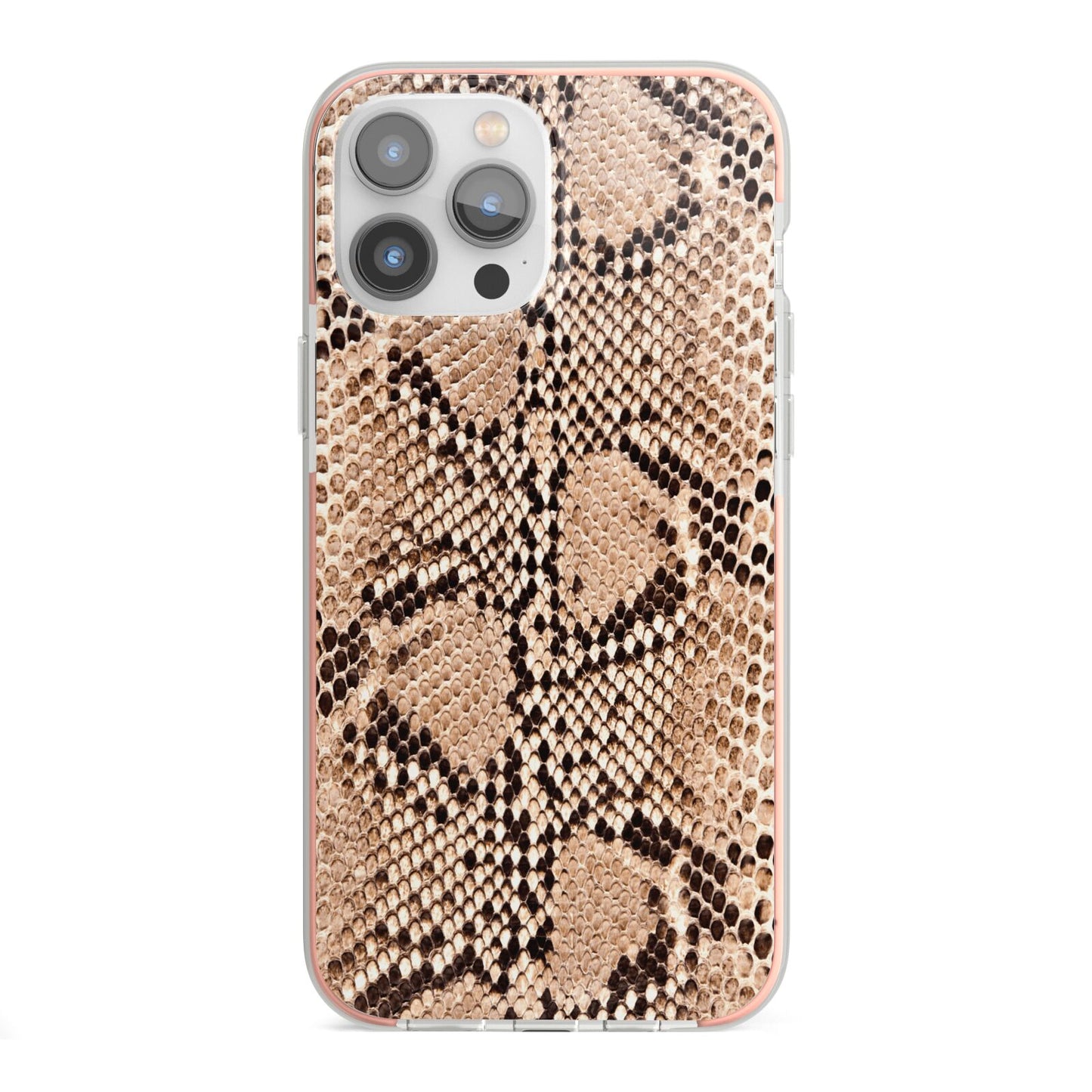 Snakeskin iPhone 13 Pro Max TPU Impact Case with Pink Edges