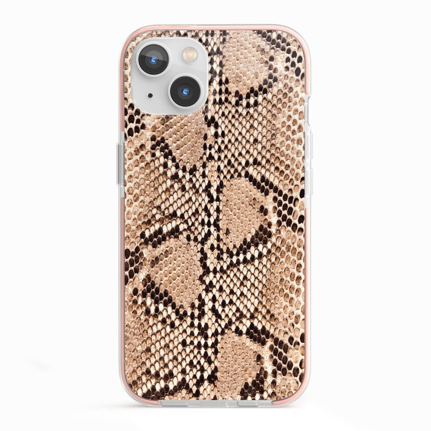 Snakeskin iPhone 13 TPU Impact Case with Pink Edges