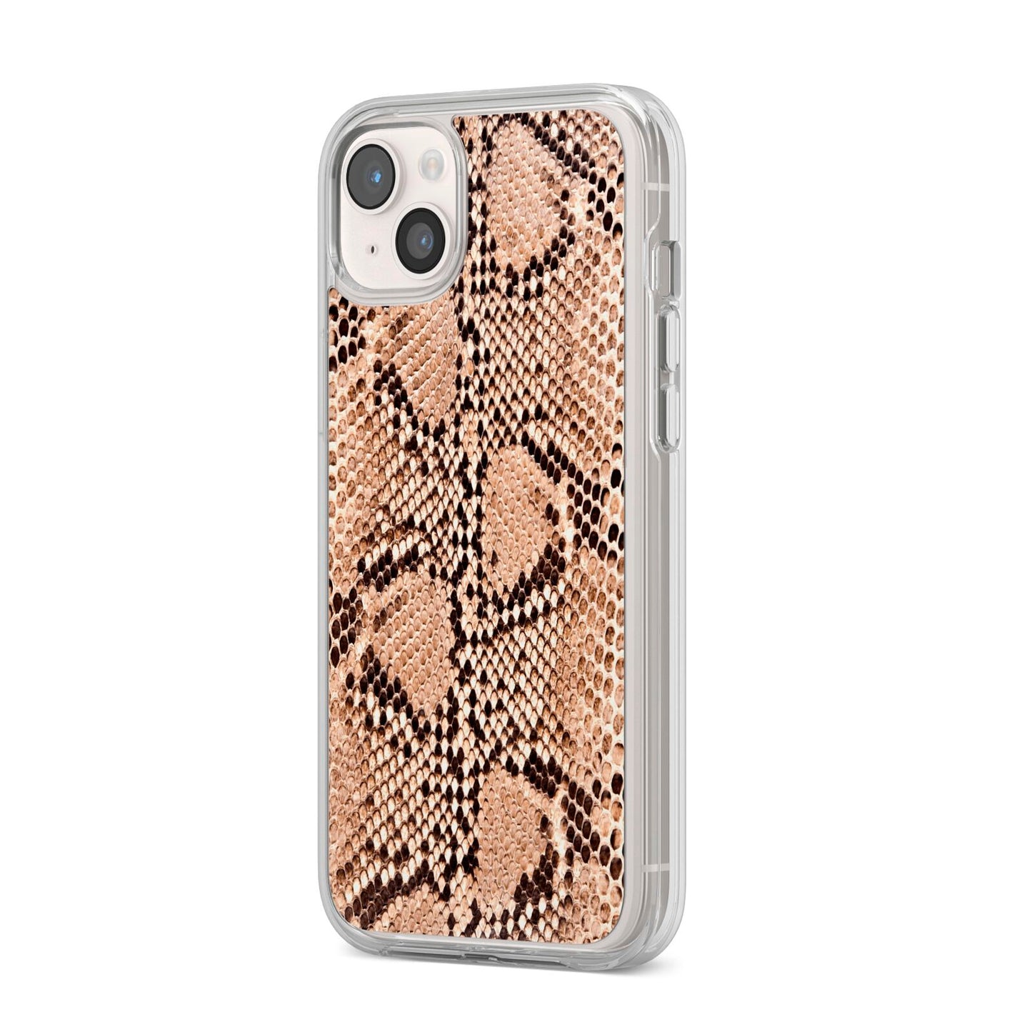 Snakeskin iPhone 14 Plus Clear Tough Case Starlight Angled Image