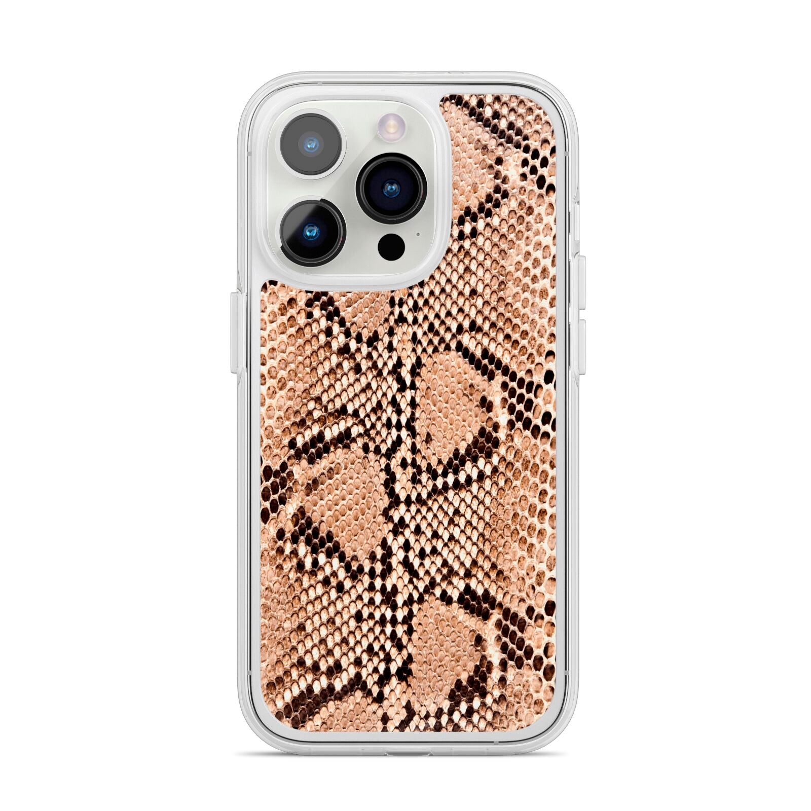 Snakeskin iPhone 14 Pro Clear Tough Case Silver