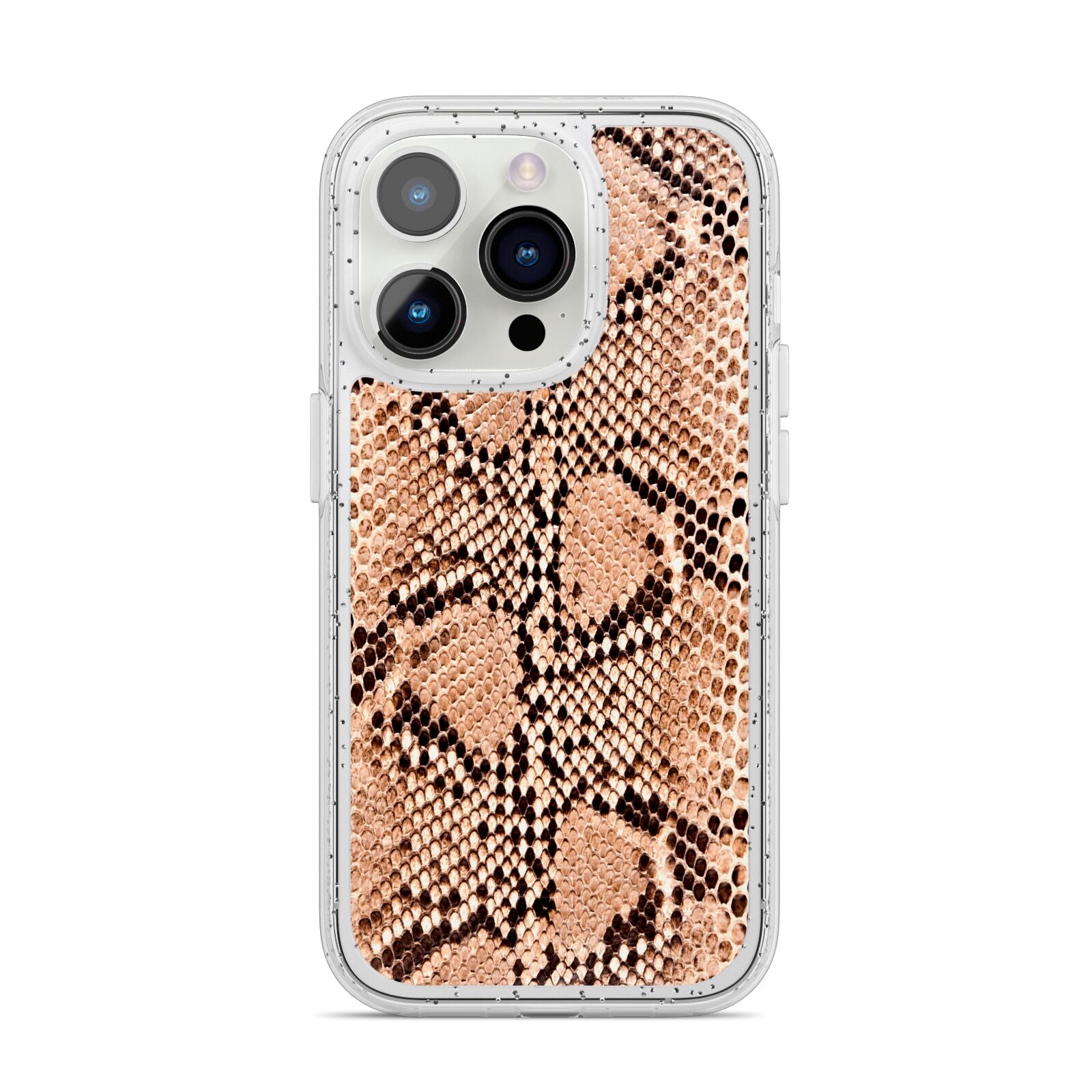 Snakeskin iPhone 14 Pro Glitter Tough Case Silver