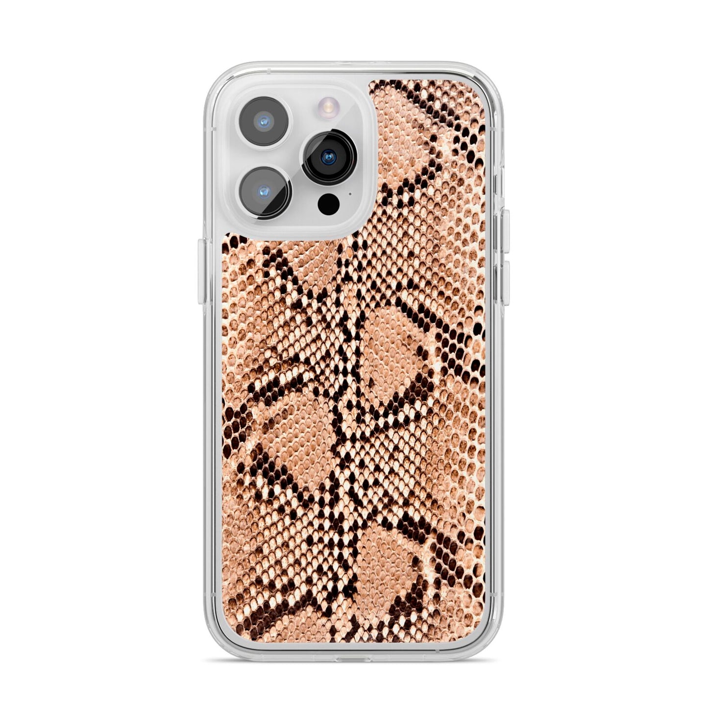 Snakeskin iPhone 14 Pro Max Clear Tough Case Silver