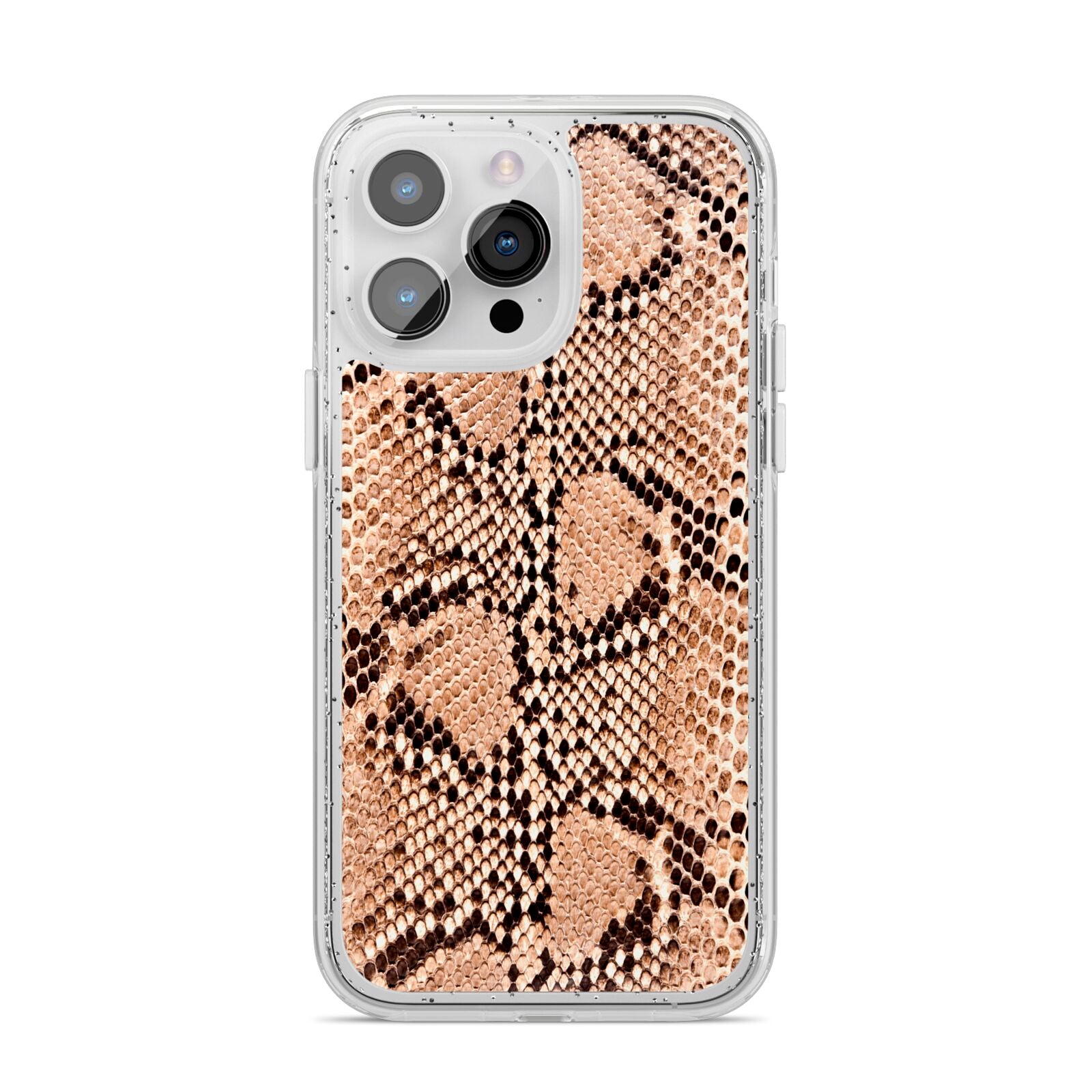 Snakeskin iPhone 14 Pro Max Glitter Tough Case Silver