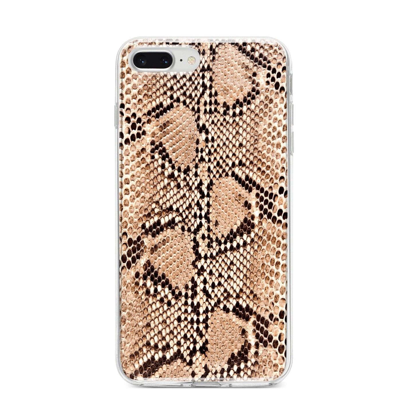 Snakeskin iPhone 8 Plus Bumper Case on Silver iPhone