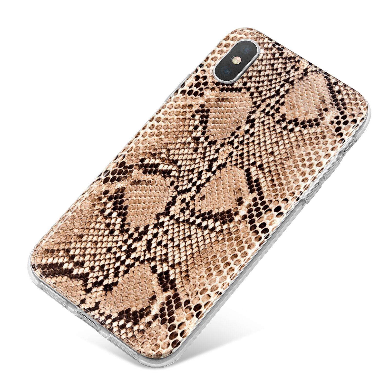 Snakeskin iPhone X Bumper Case on Silver iPhone