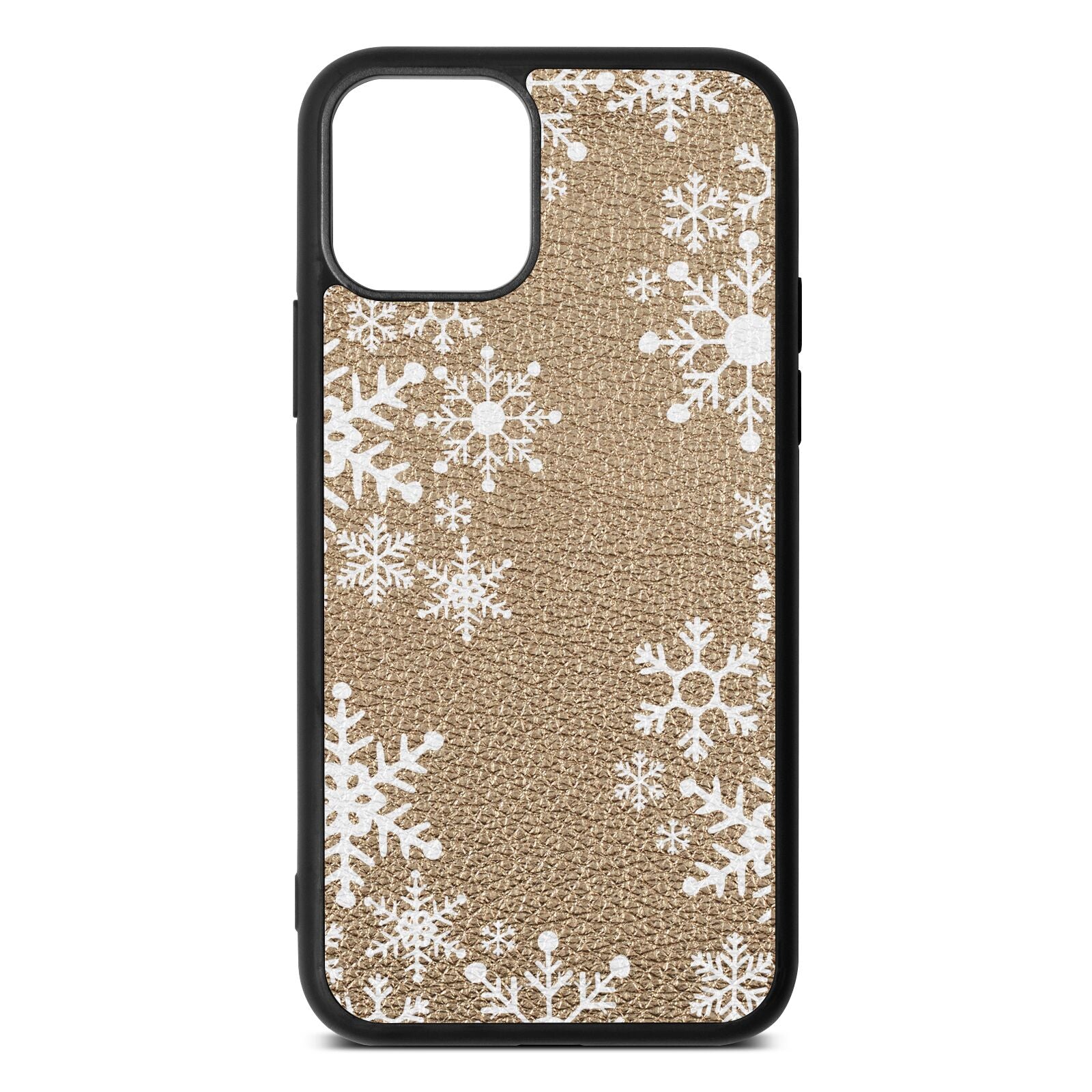 Snowflake Gold Pebble Leather iPhone 11 Case