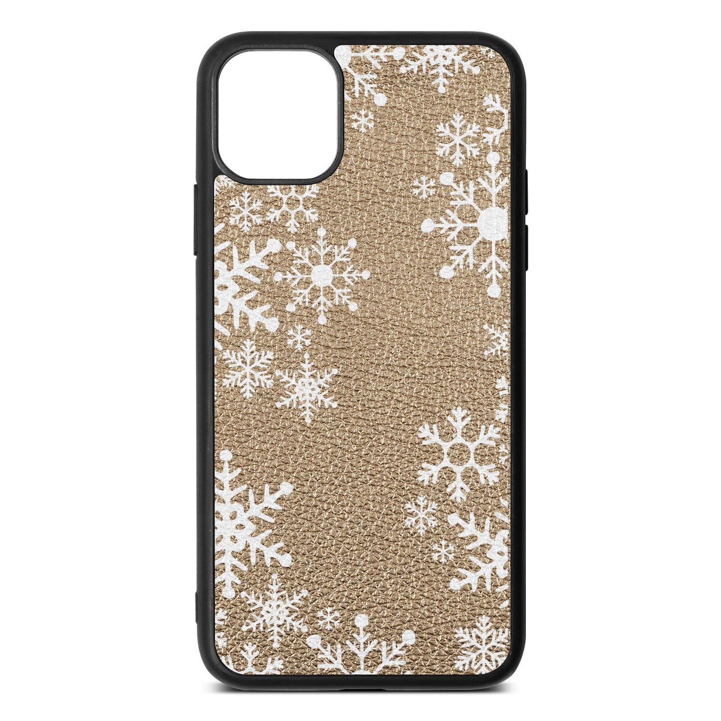 Snowflake Gold Pebble Leather iPhone 11 Pro Max Case