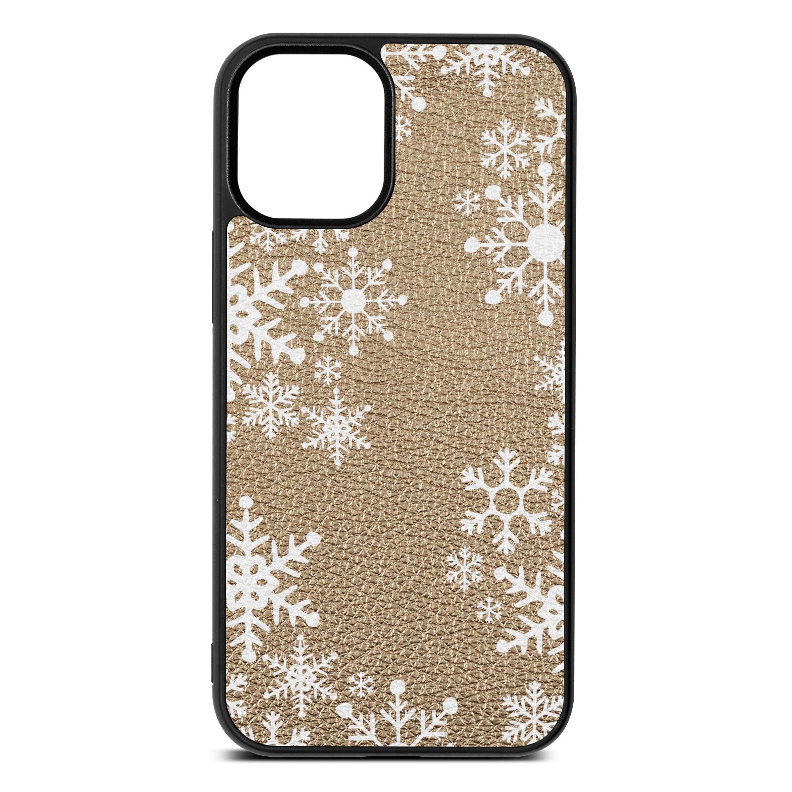 Snowflake Gold Pebble Leather iPhone 12 Mini Case