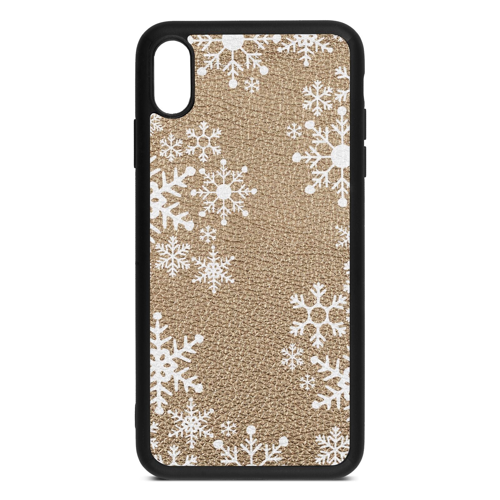 Snowflake Gold Pebble Leather iPhone Xs Max Case