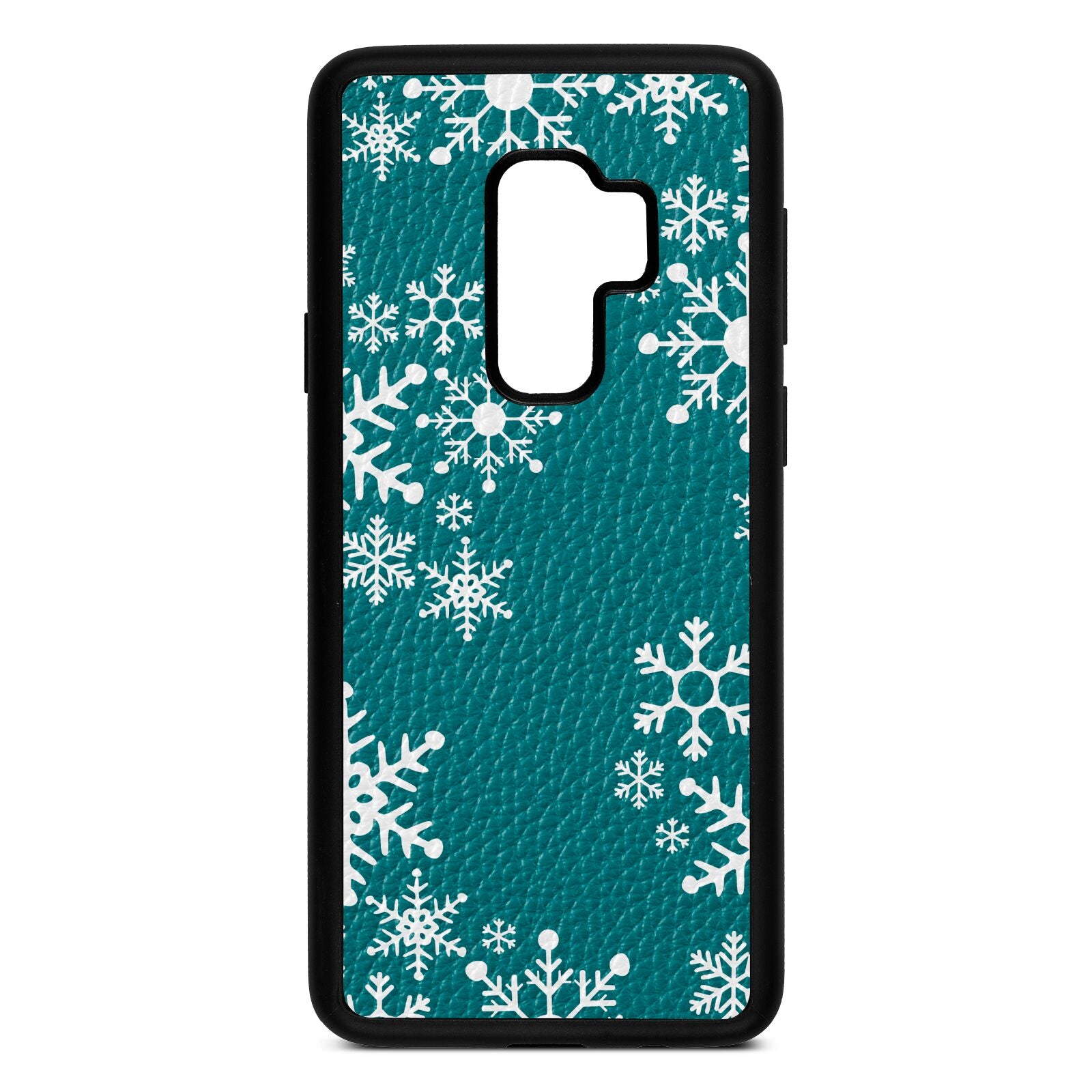 Snowflake Green Pebble Leather Samsung S9 Plus Case