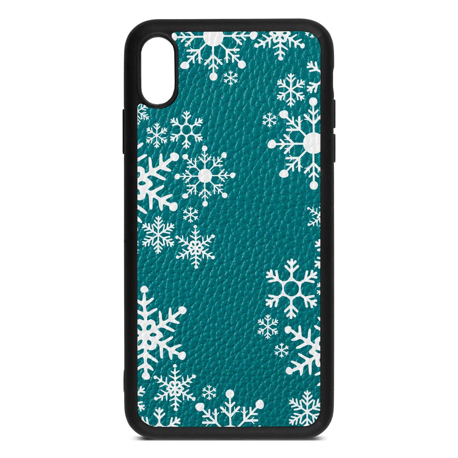 Snowflake Green Pebble Leather iPhone Xs Max Case