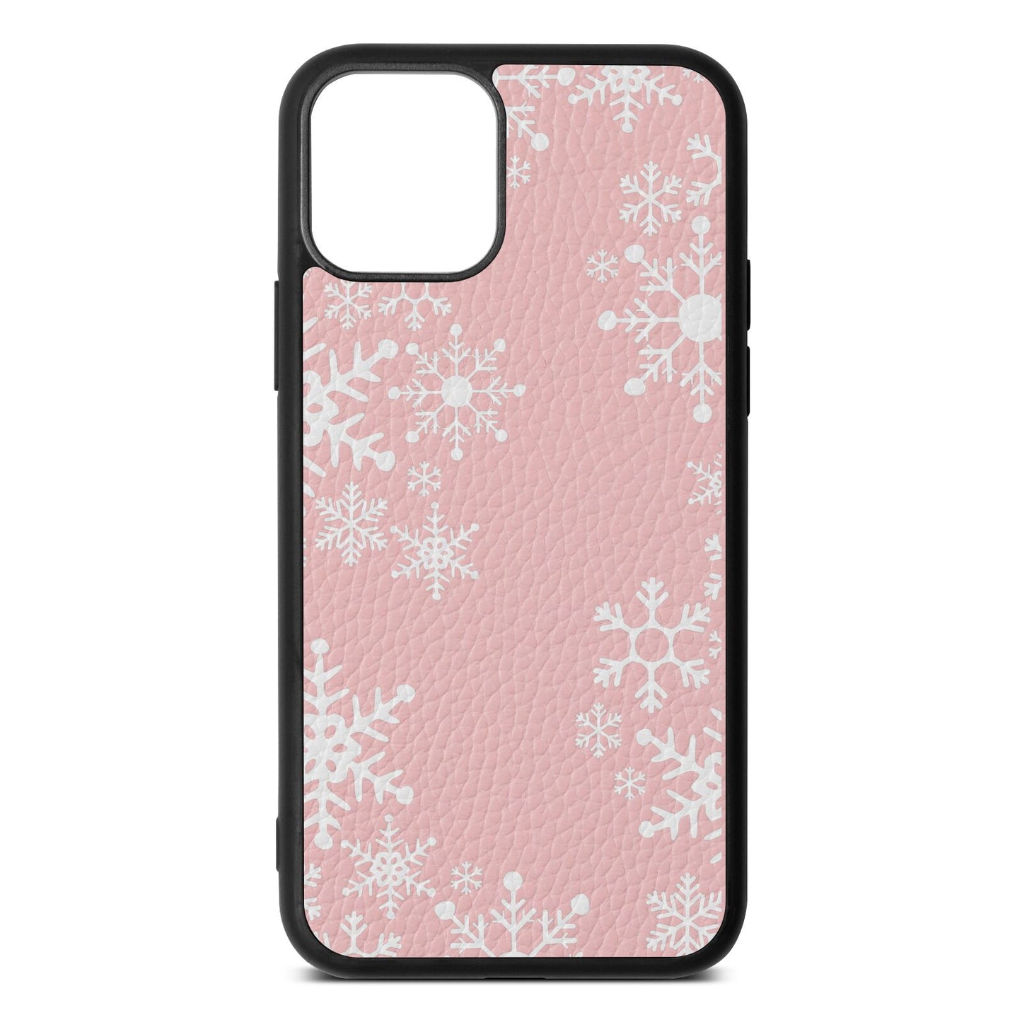 Snowflake Pink Pebble Leather iPhone 11 Case