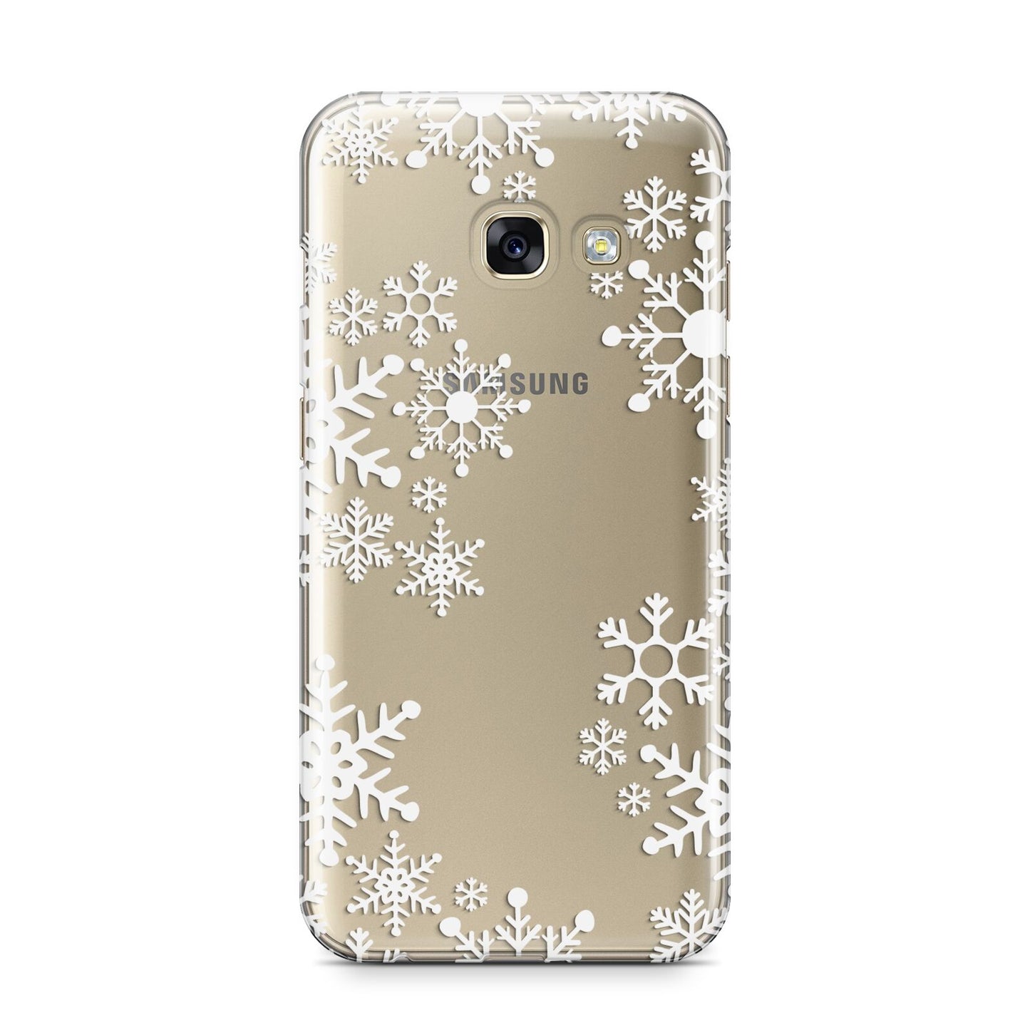 Snowflake Samsung Galaxy A3 2017 Case on gold phone