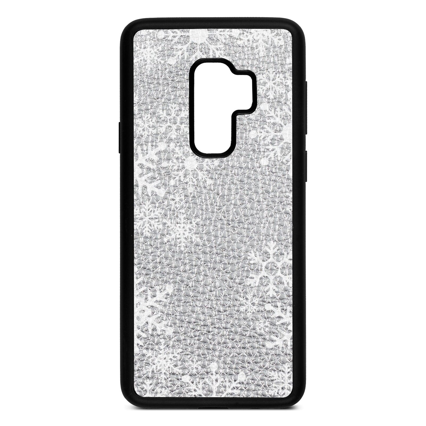 Snowflake Silver Pebble Leather Samsung S9 Plus Case