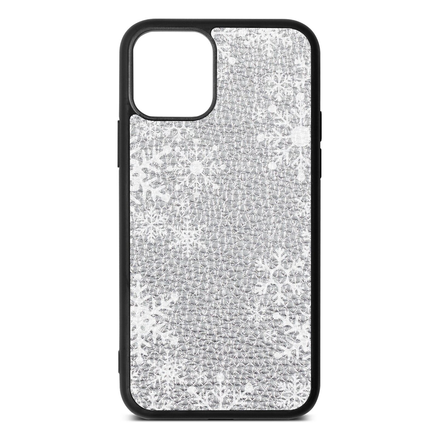 Snowflake Silver Pebble Leather iPhone 11 Pro Case