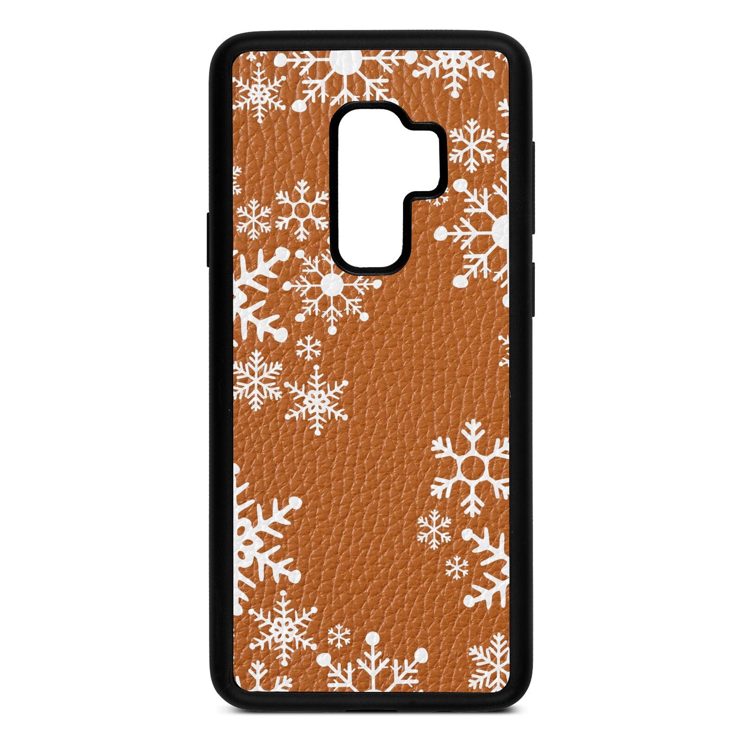 Snowflake Tan Pebble Leather Samsung S9 Plus Case