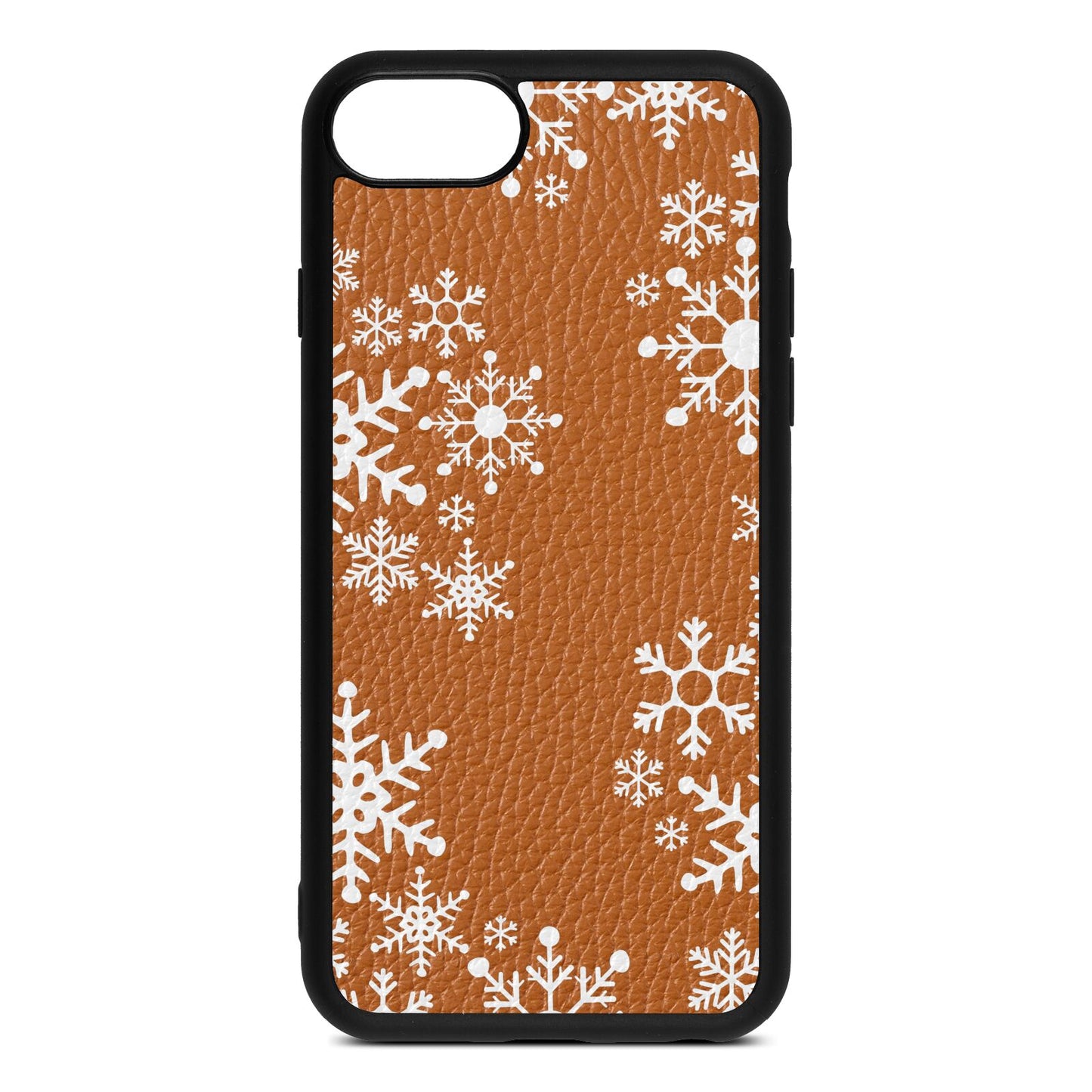 Snowflake Tan Pebble Leather iPhone 8 Case