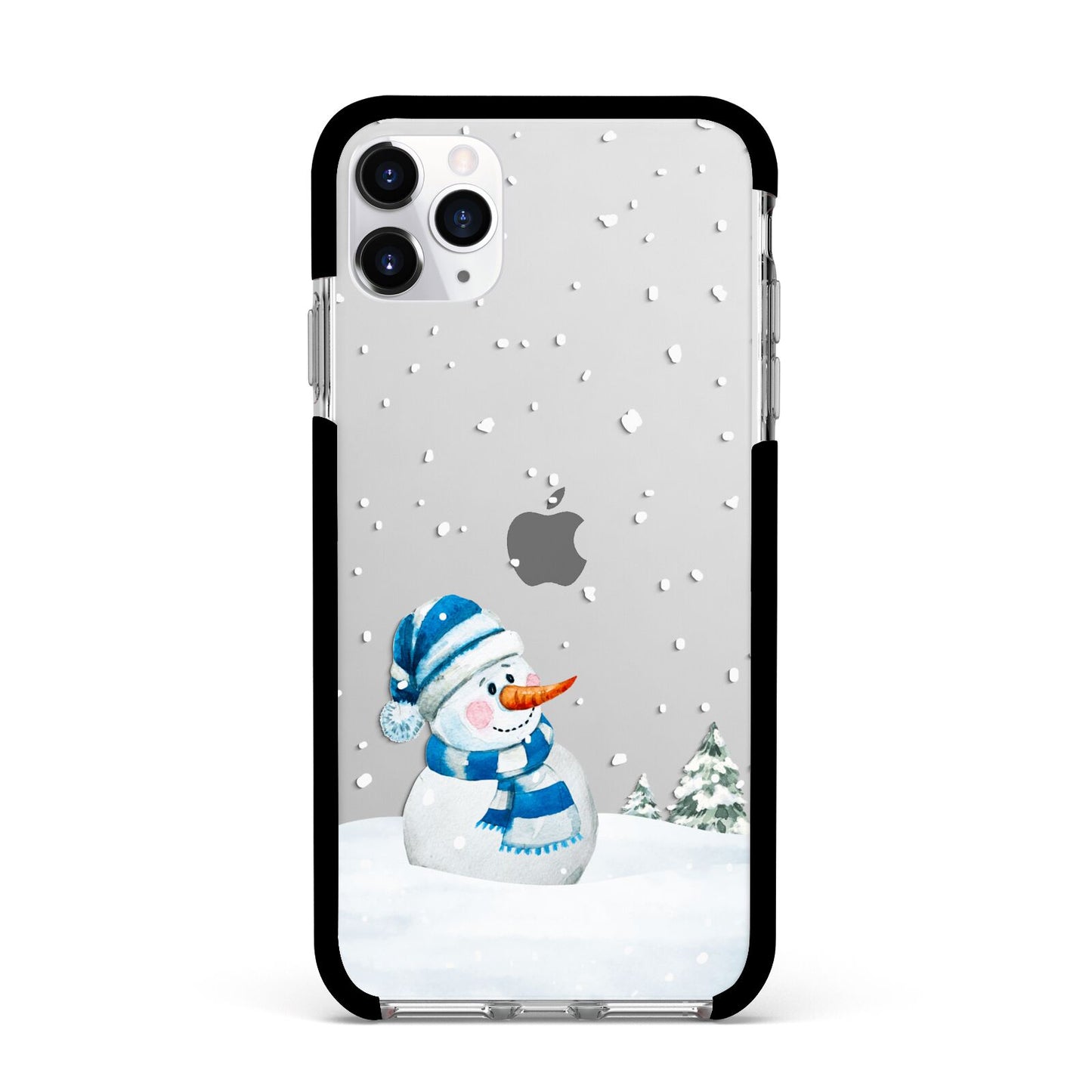 Snowman Apple iPhone 11 Pro Max in Silver with Black Impact Case