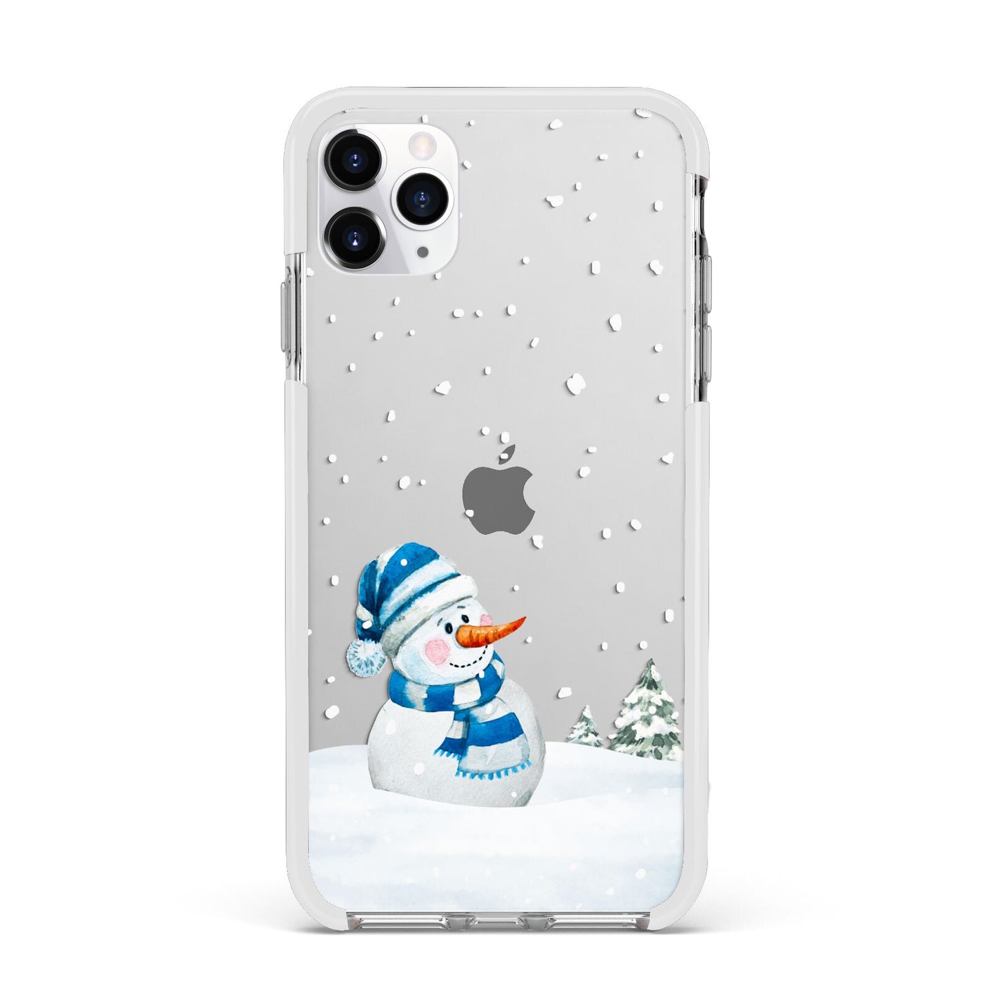 Snowman Apple iPhone 11 Pro Max in Silver with White Impact Case