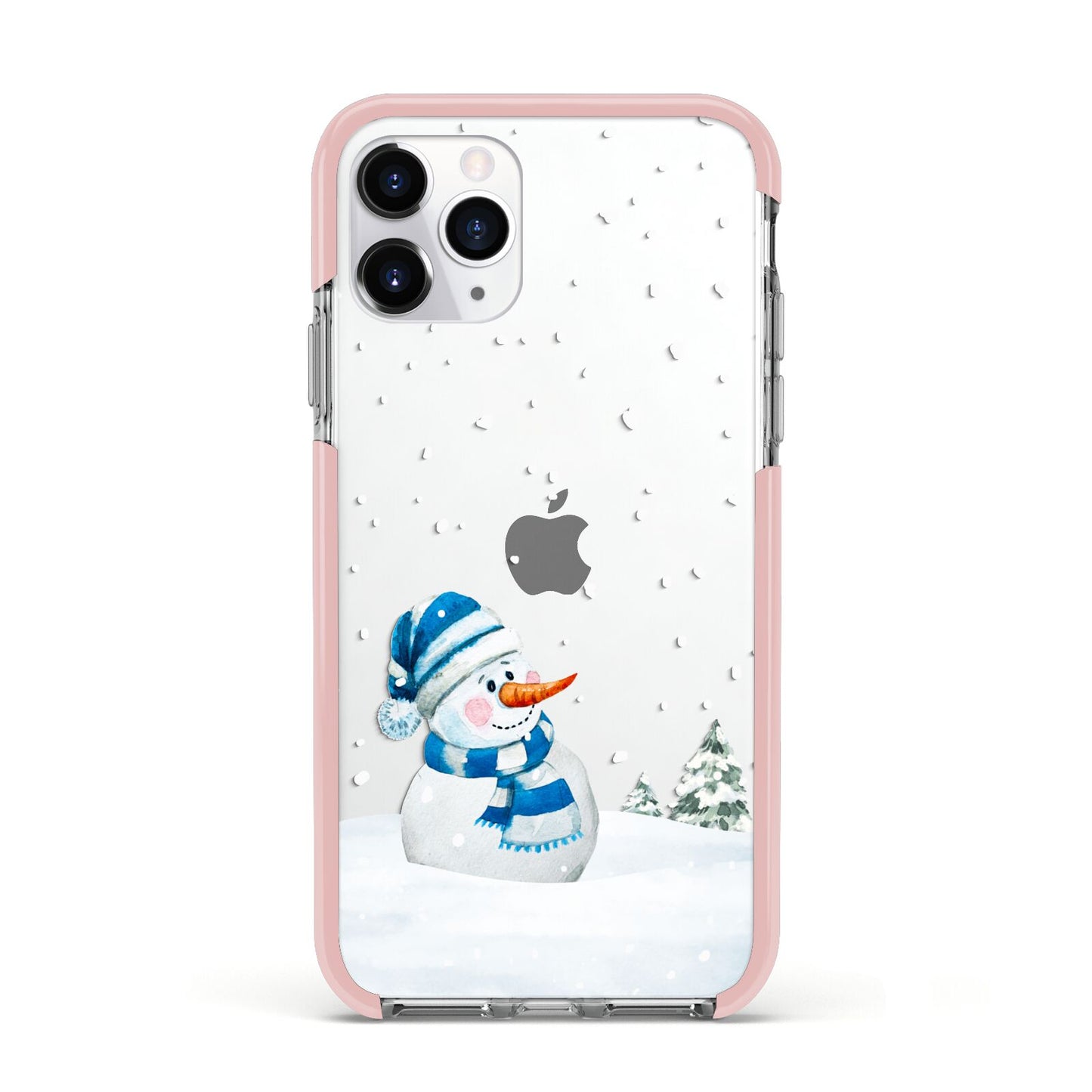 Snowman Apple iPhone 11 Pro in Silver with Pink Impact Case