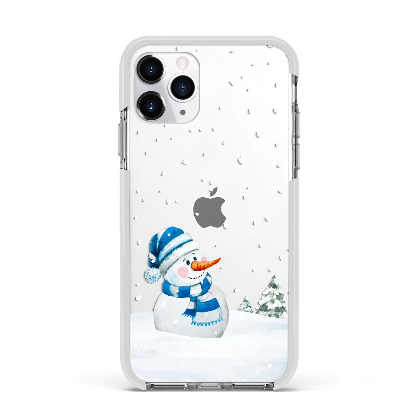 Snowman Apple iPhone 11 Pro in Silver with White Impact Case