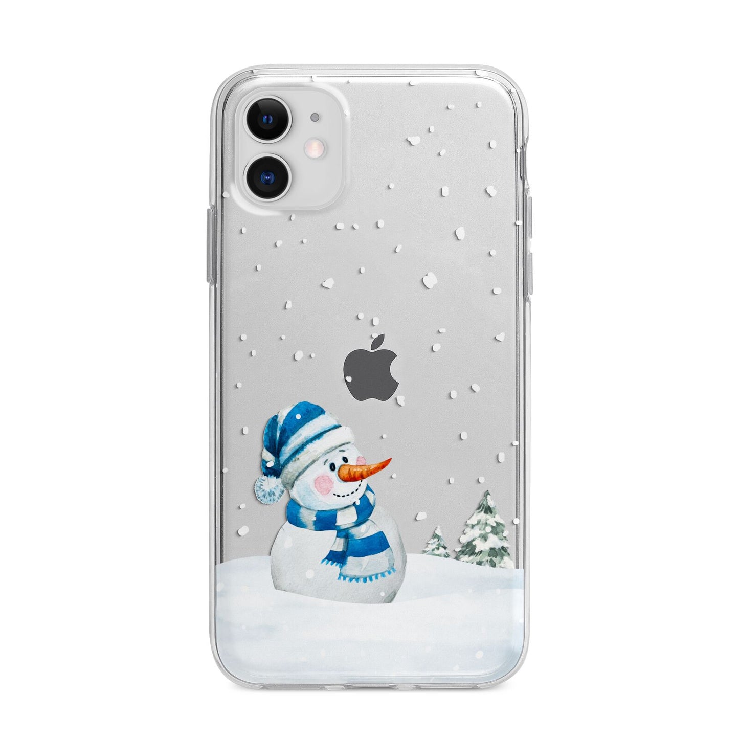 Snowman Apple iPhone 11 in White with Bumper Case