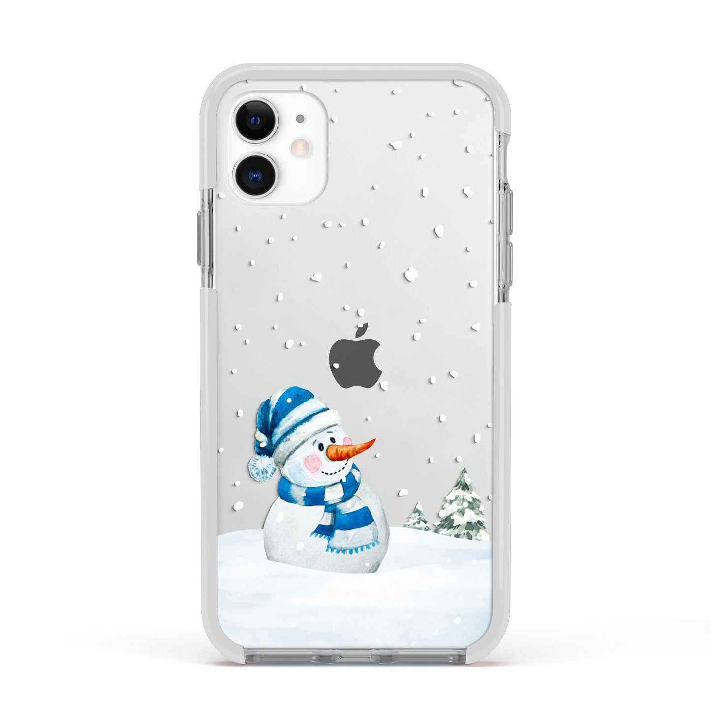 Snowman Apple iPhone 11 in White with White Impact Case