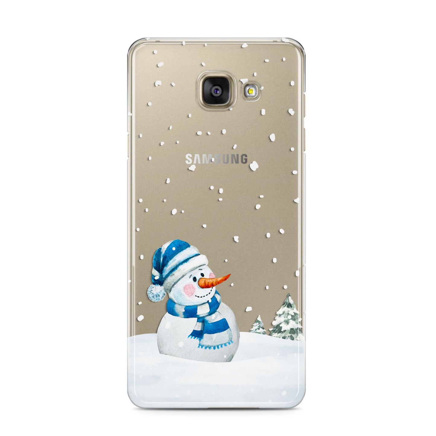 Snowman Samsung Galaxy A3 2016 Case on gold phone