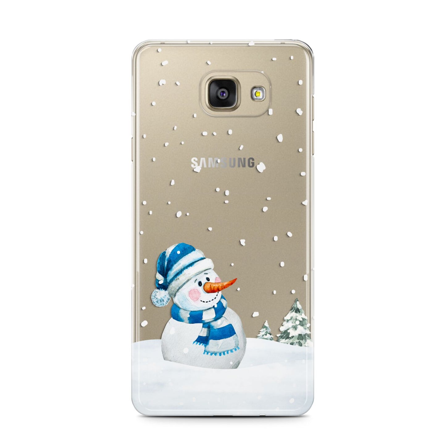 Snowman Samsung Galaxy A7 2016 Case on gold phone