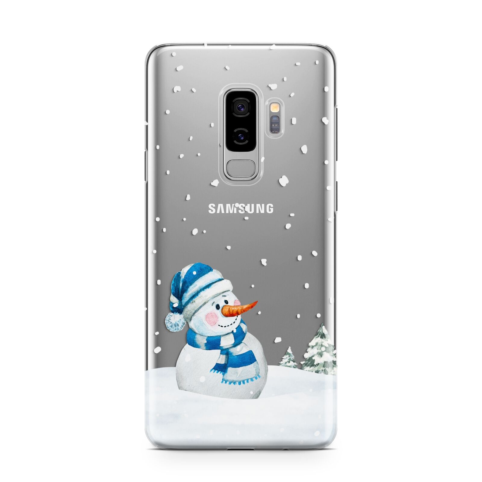 Snowman Samsung Galaxy S9 Plus Case on Silver phone